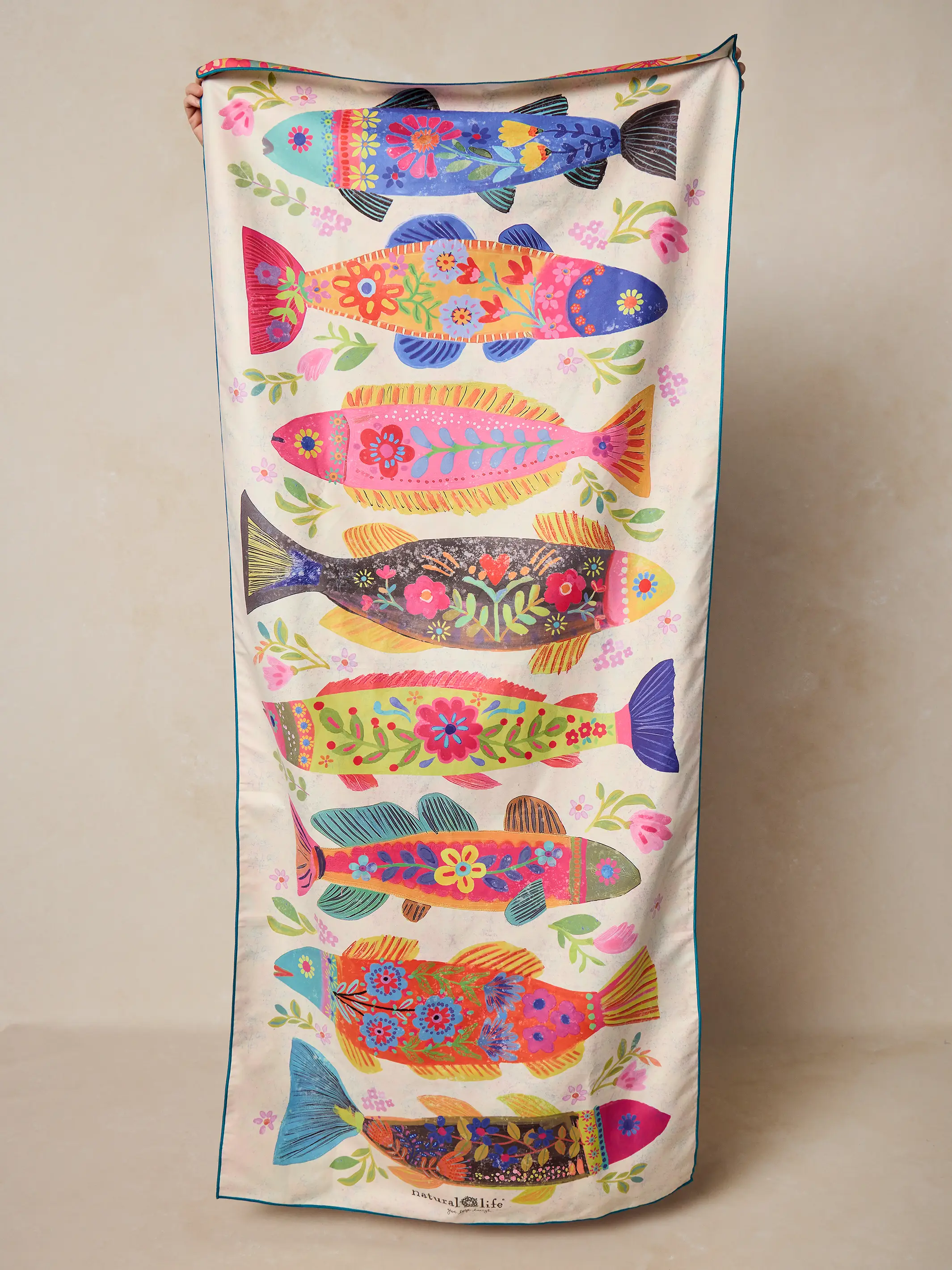 Double-Sided Microfiber Beach Towel - Fish - Image 3