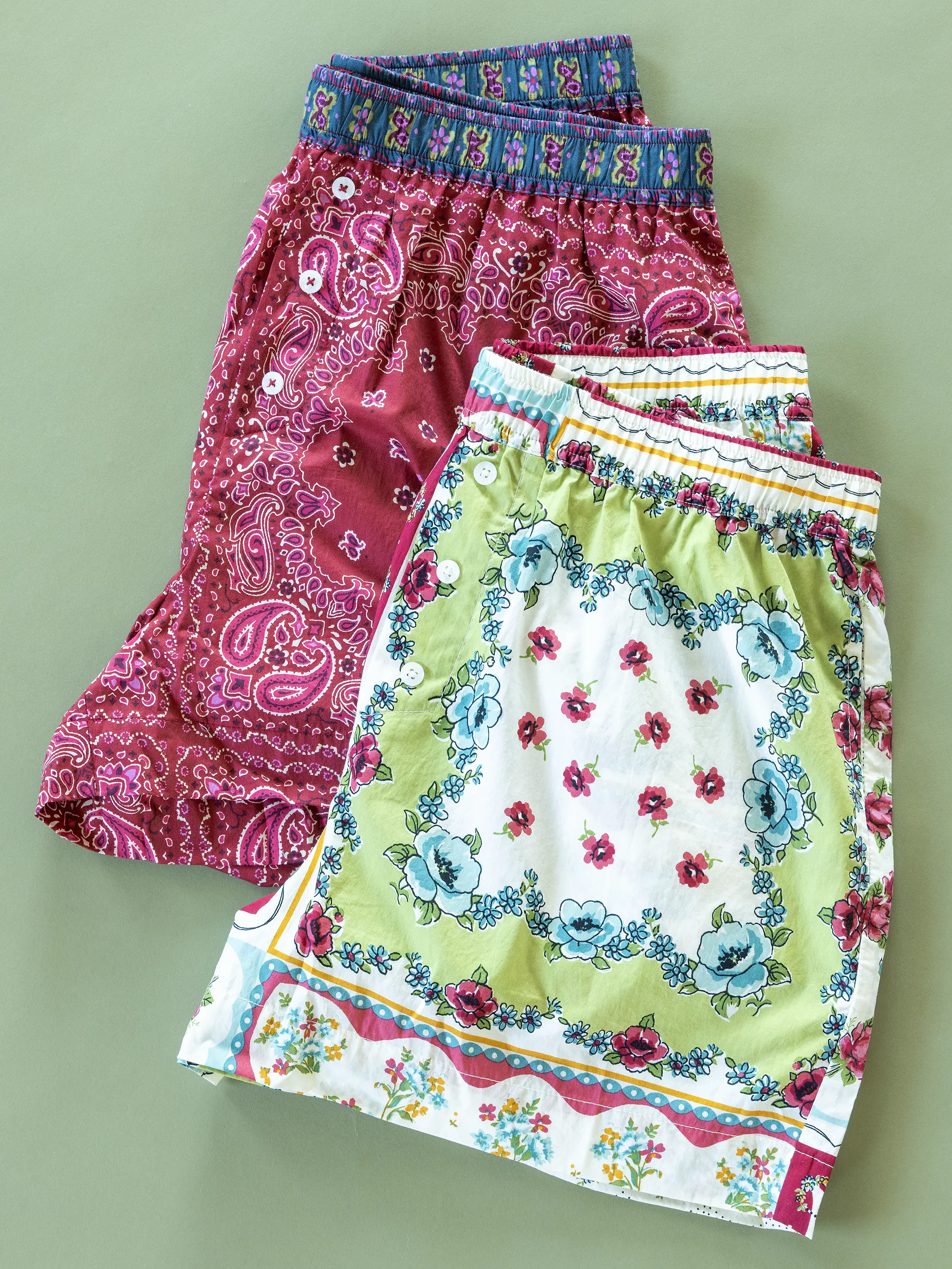Dream On Cotton Boxer Shorts - Brimfield Bandana Ruby - Image 6