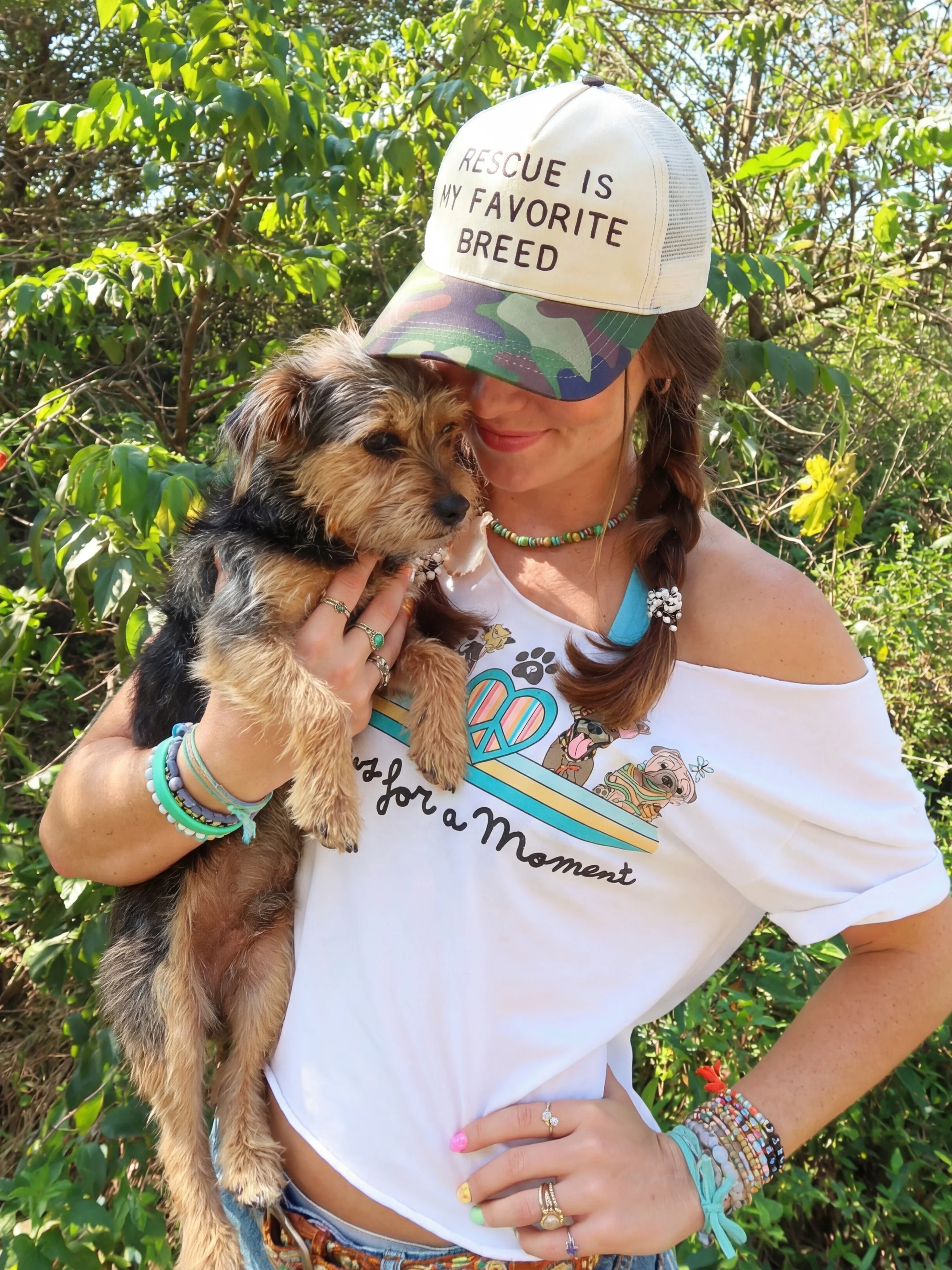 Embroidered Trucker Hat - Rescue Is My Favorite Breed - Image 3
