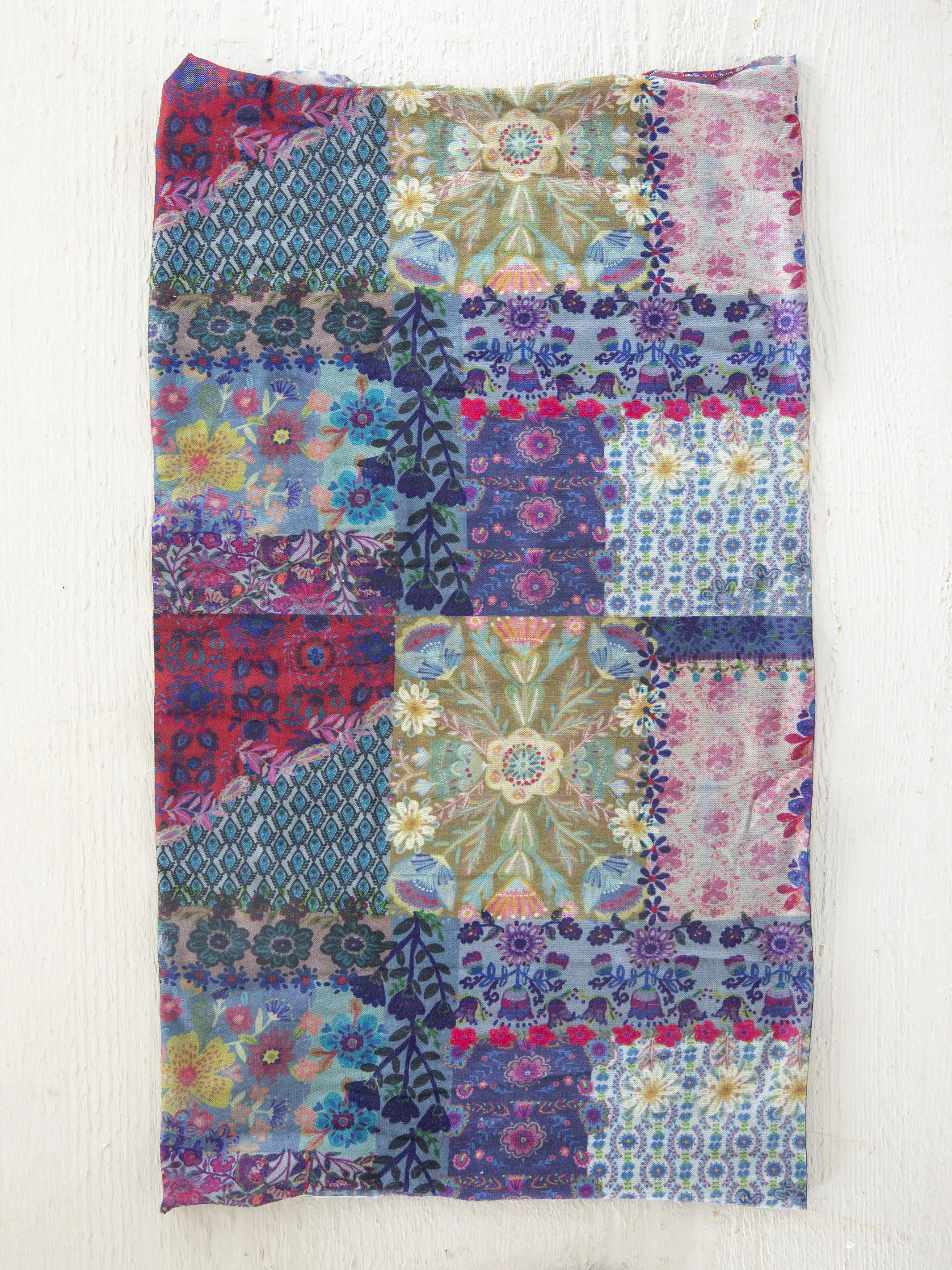 Full Boho Bandeau® Headband - Blue Patchwork - Image 2