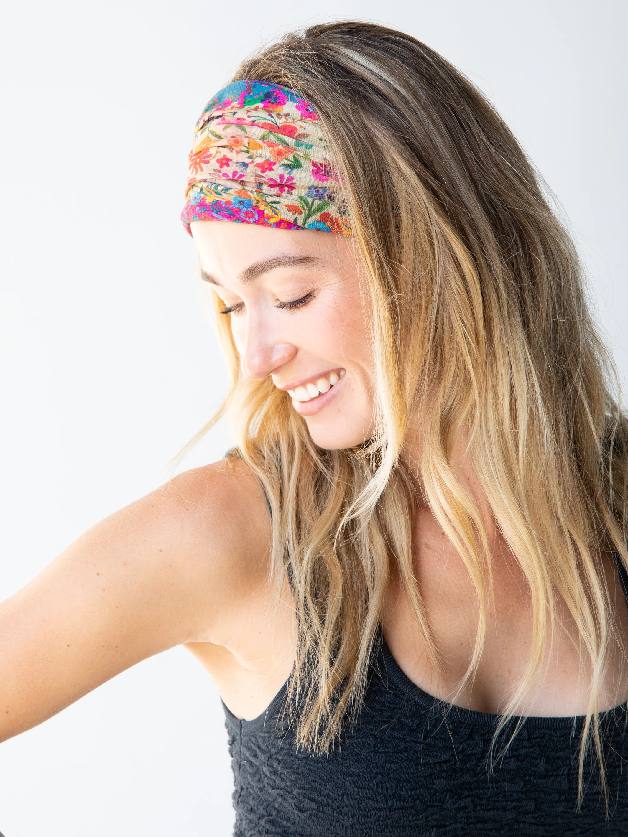 Full Boho Bandeau® Headband - Floral Border - Image 4