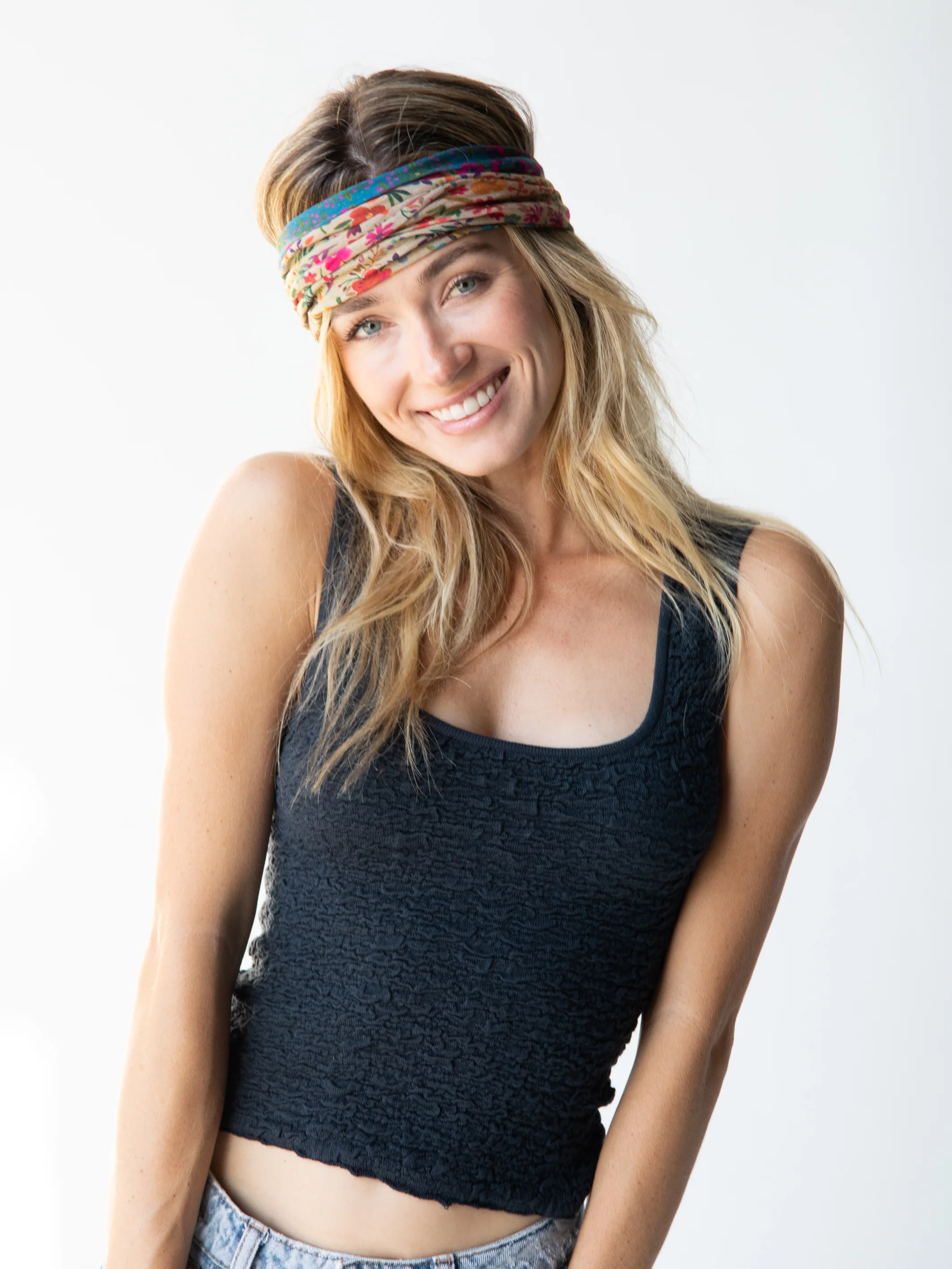 Full Boho Bandeau® Headband - Floral Border - Image 5