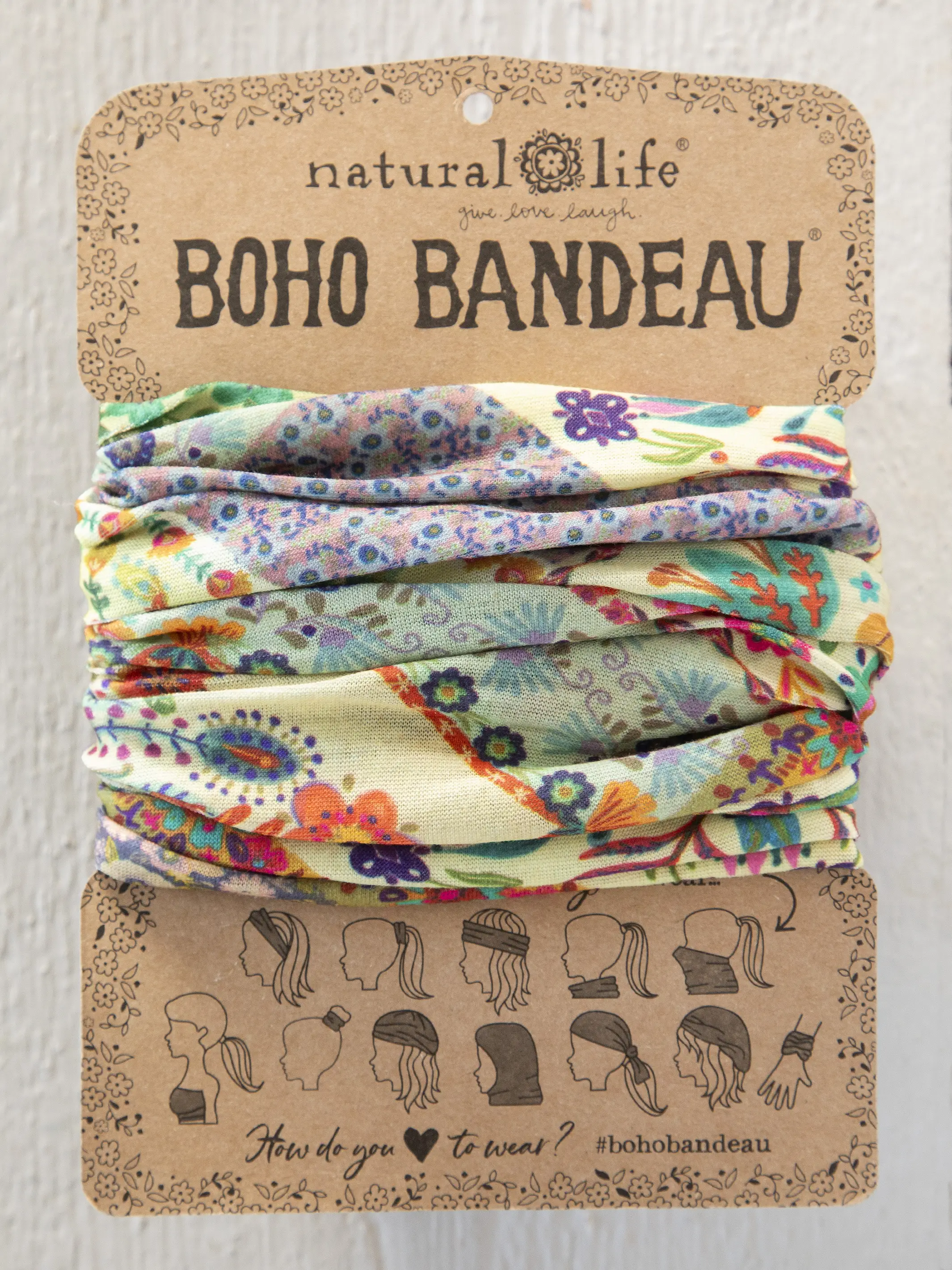 Full Boho Bandeau® Headband - Mandala Folk Patchwork - Image 2