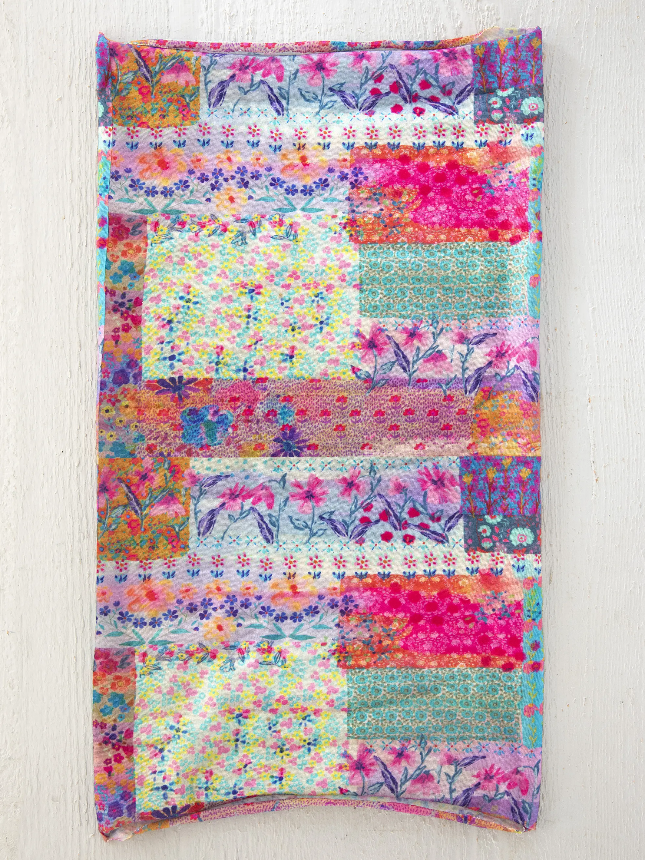 Full Boho Bandeau® Headband - Pink Watercolor Patchwork - Image 2