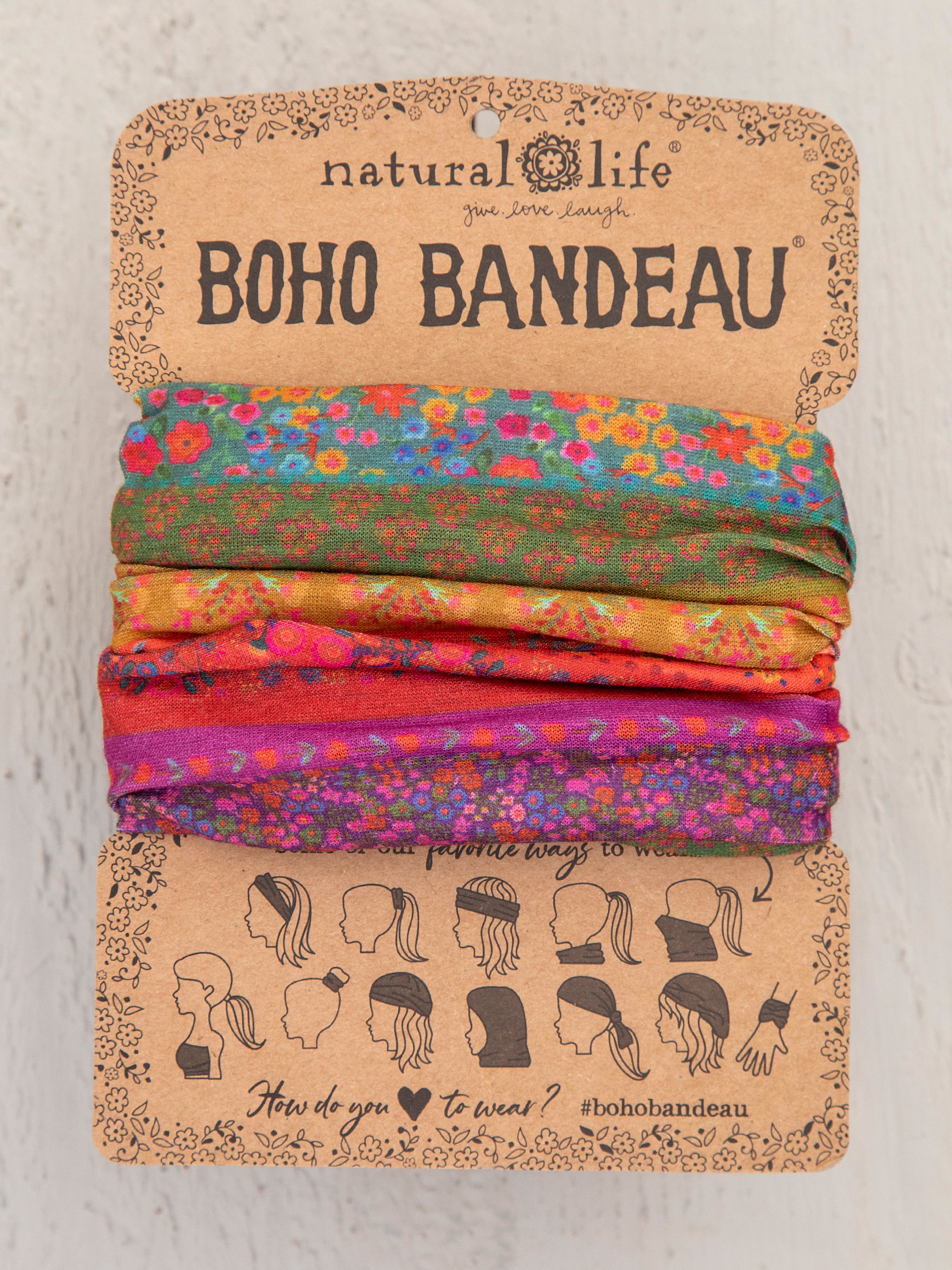 Full Boho Bandeau® Headband - Rainbow Borders - Image 2