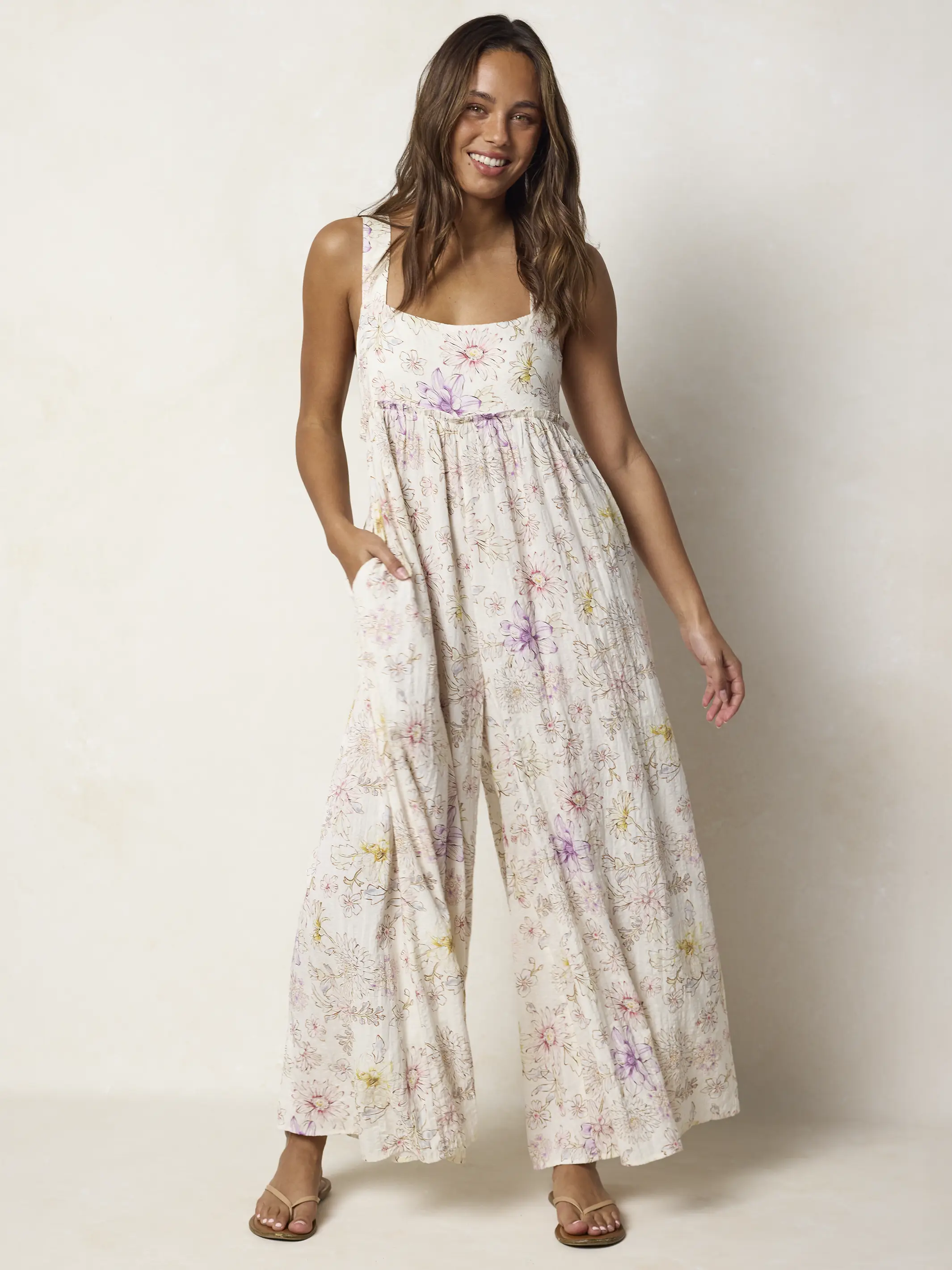 Gabi Jumpsuit - Dahlia Flora Ivory - Image 4