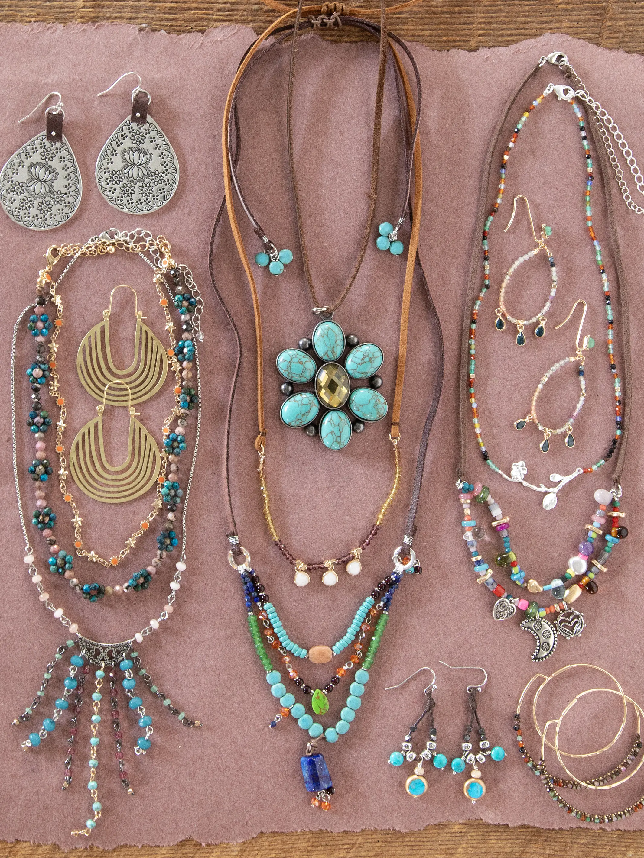 Gemstone Pendant Necklace - Turquoise - Image 5