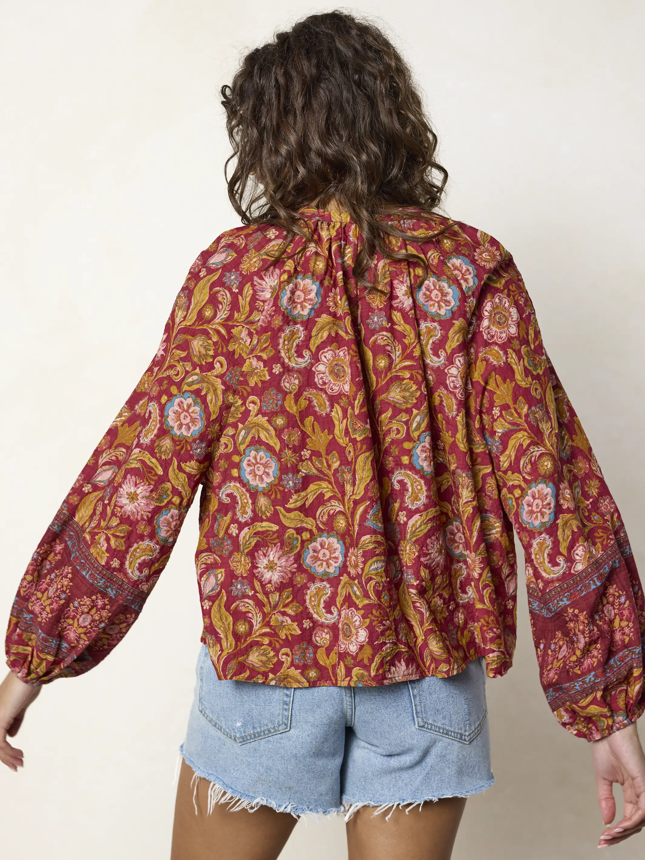 Get Up & Go Top - Sunnyfield Floral Red - Image 4
