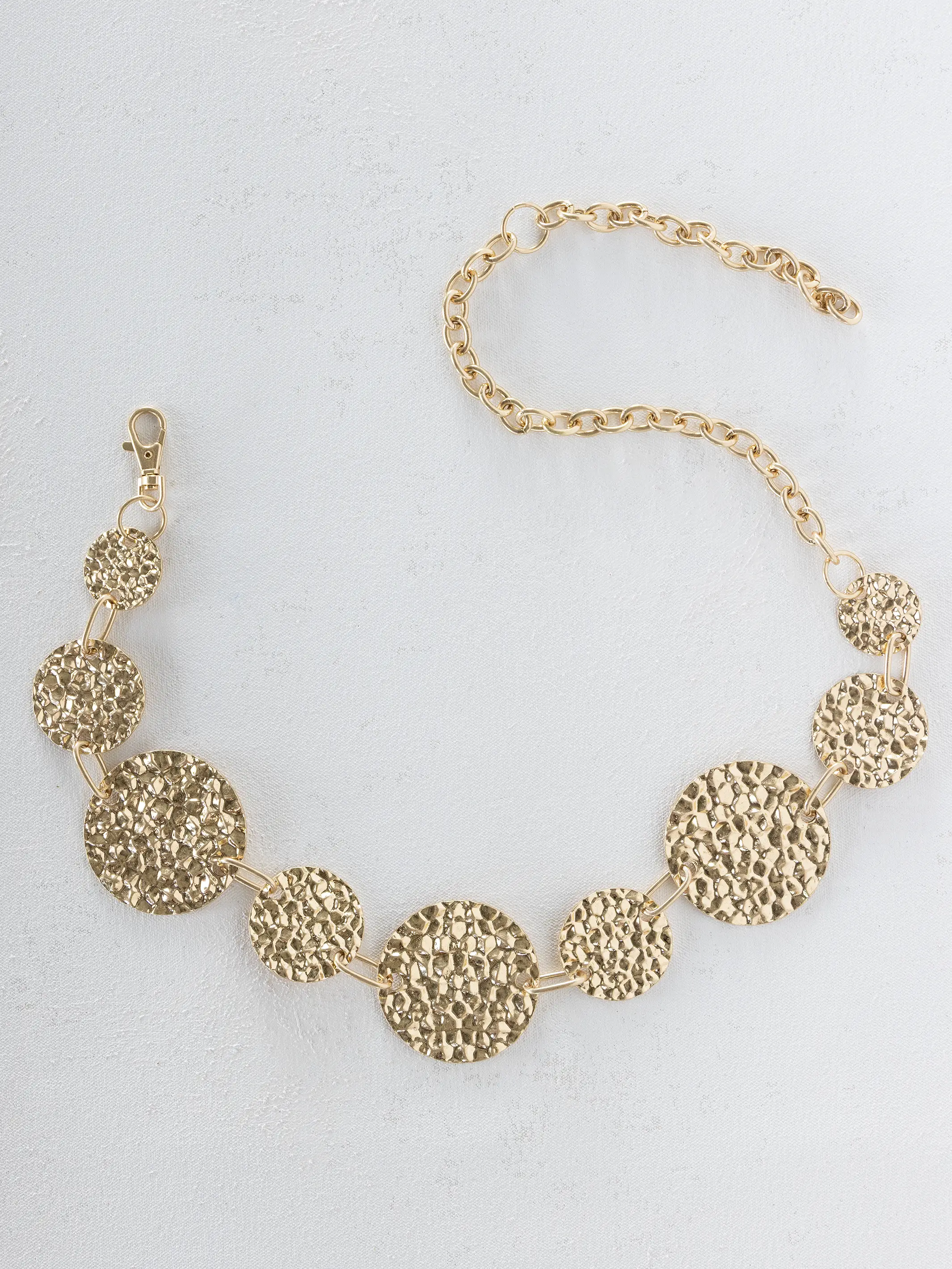 Gold Hammered Chain Belt - Circle - Image 2