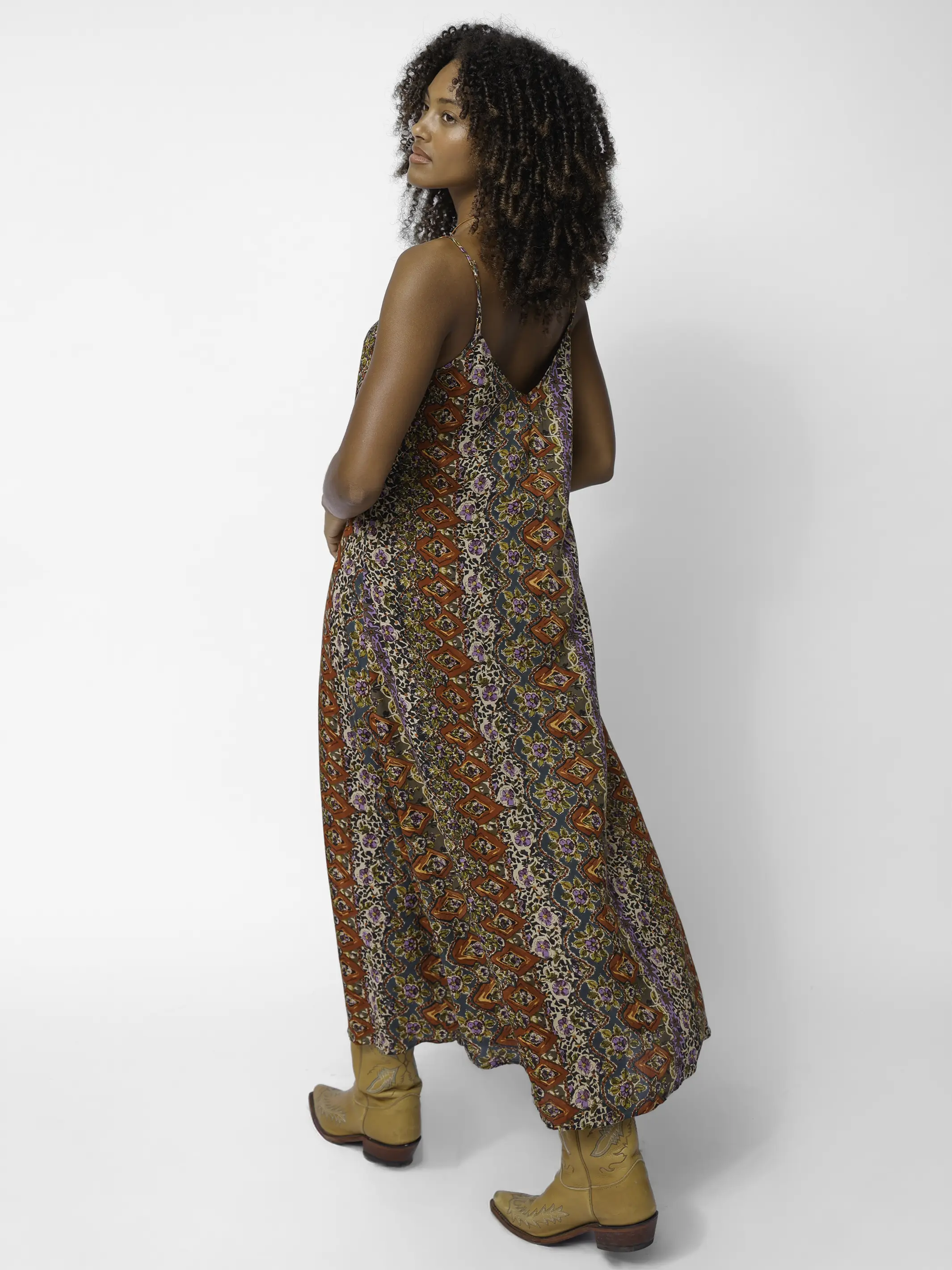 Gracie Slip Maxi Dress - Brown Tuscany Border - Image 2