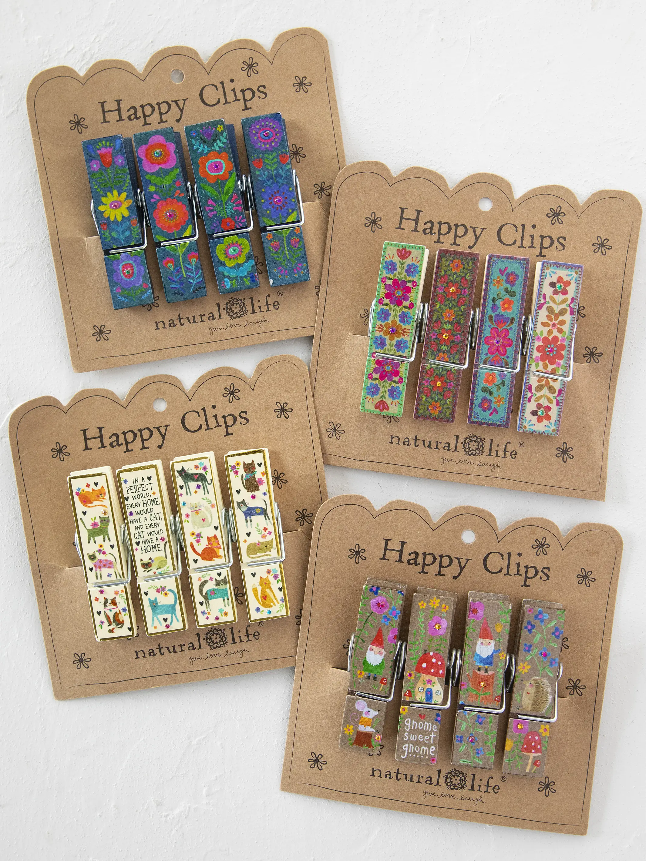 Happy Clips, Set of 4 - Multicolored Floral - Image 3