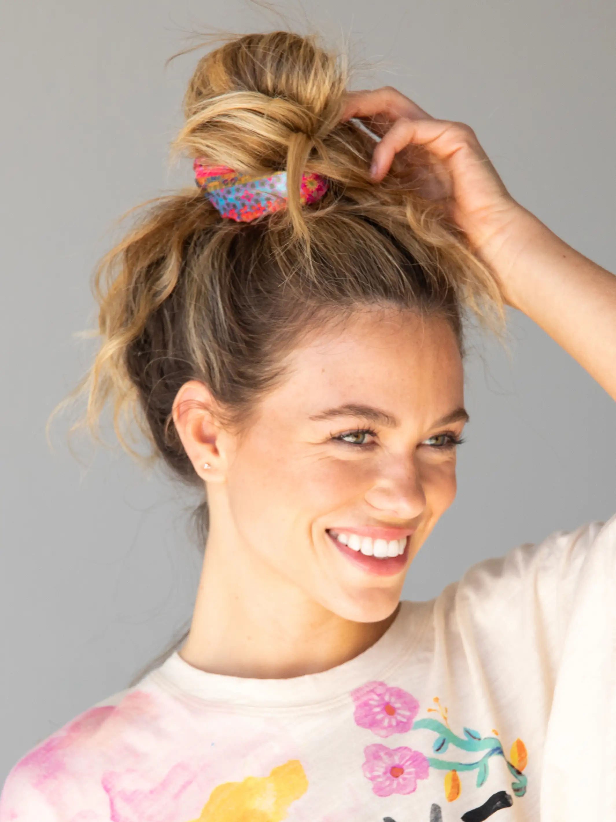 Hideaway Scrunchie - Folk Flower Patchwork - Image 2