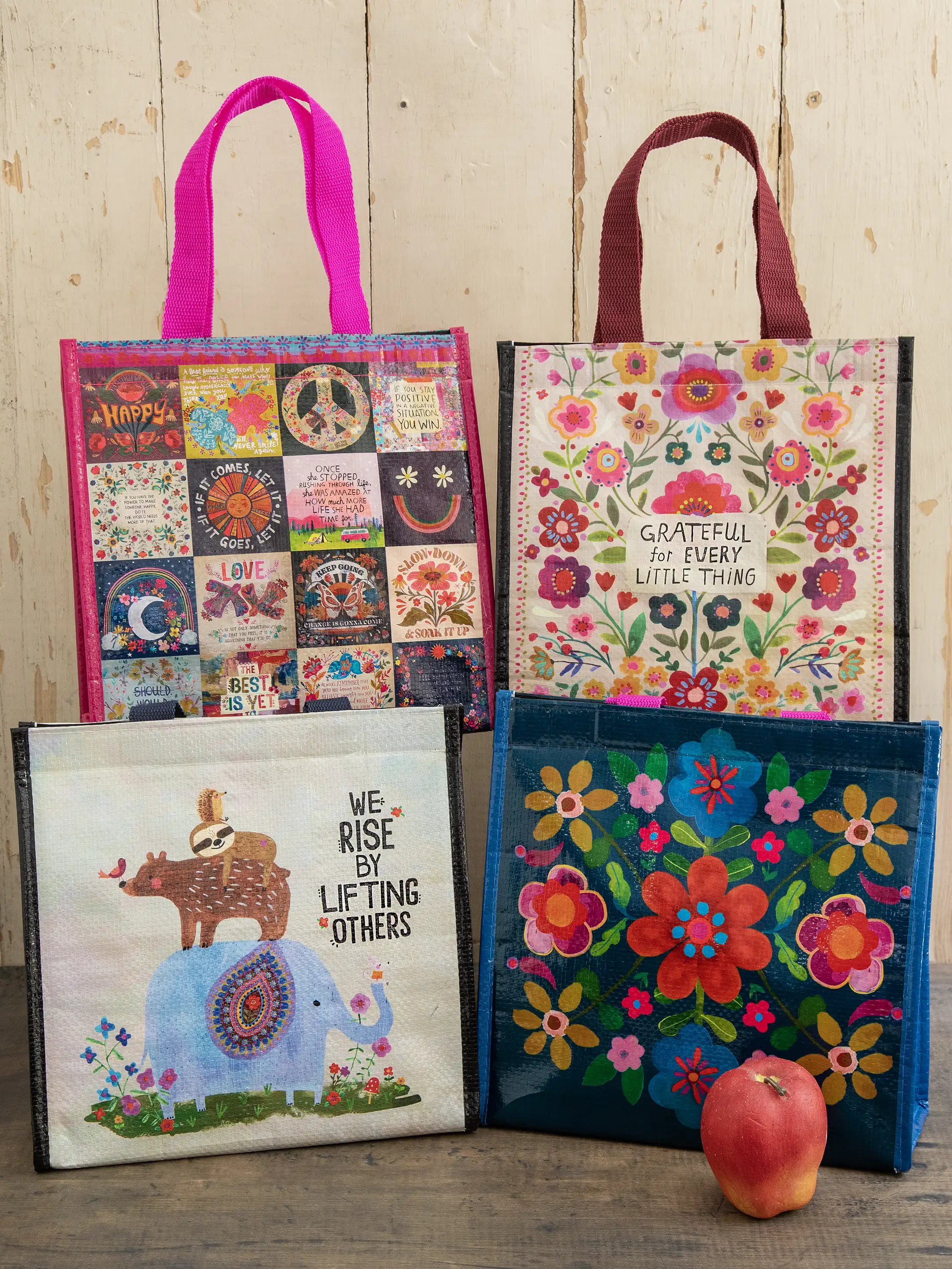 Insulated Lunch Bag - Navy Folk Floral - Image 3
