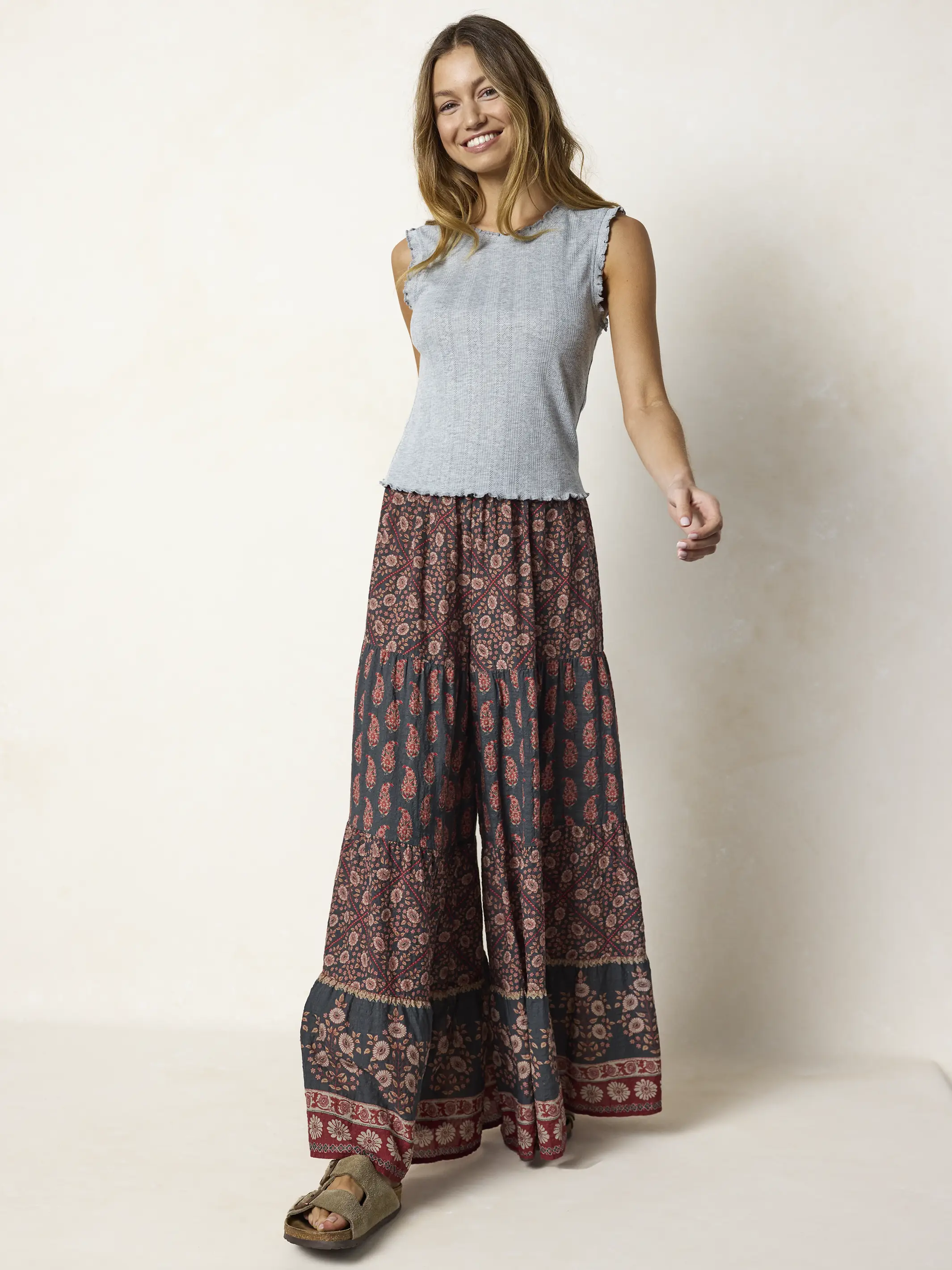 Janie Pointelle Tank - Heather Grey - Image 5