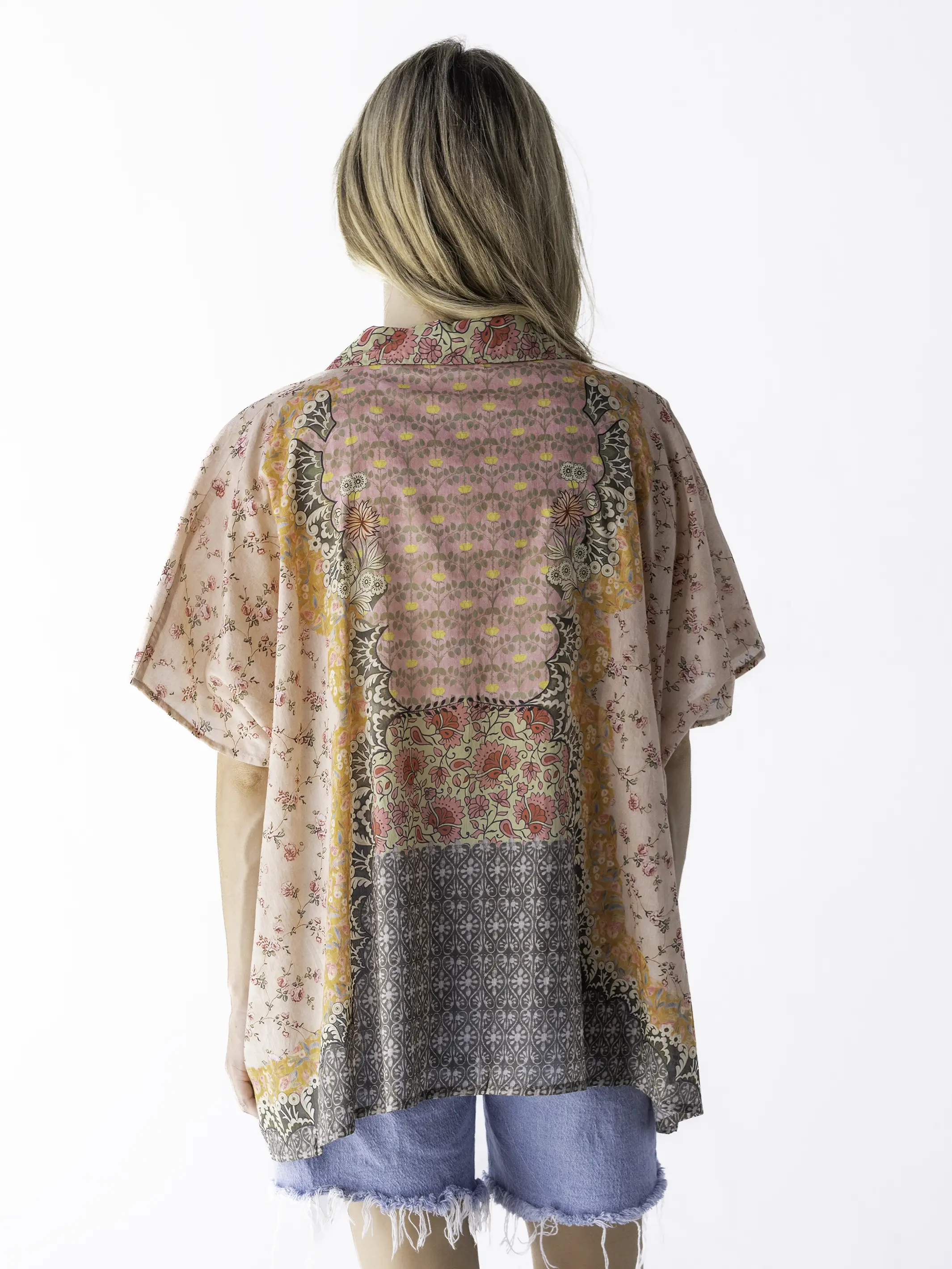 Kelly Oversized Cotton Button Down - Pink Frames - Image 3