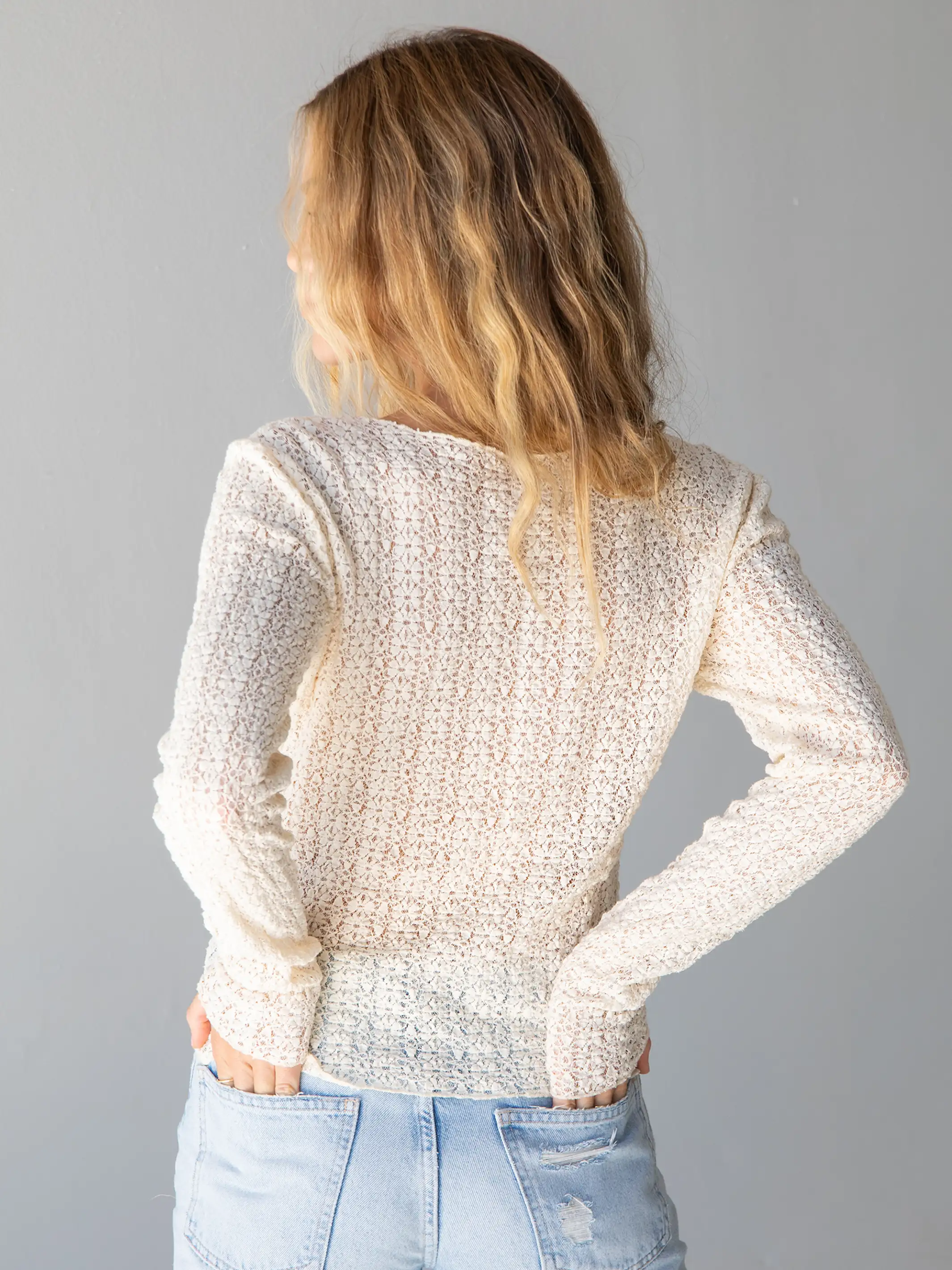 Lace Layering Top - Ivory - Image 3