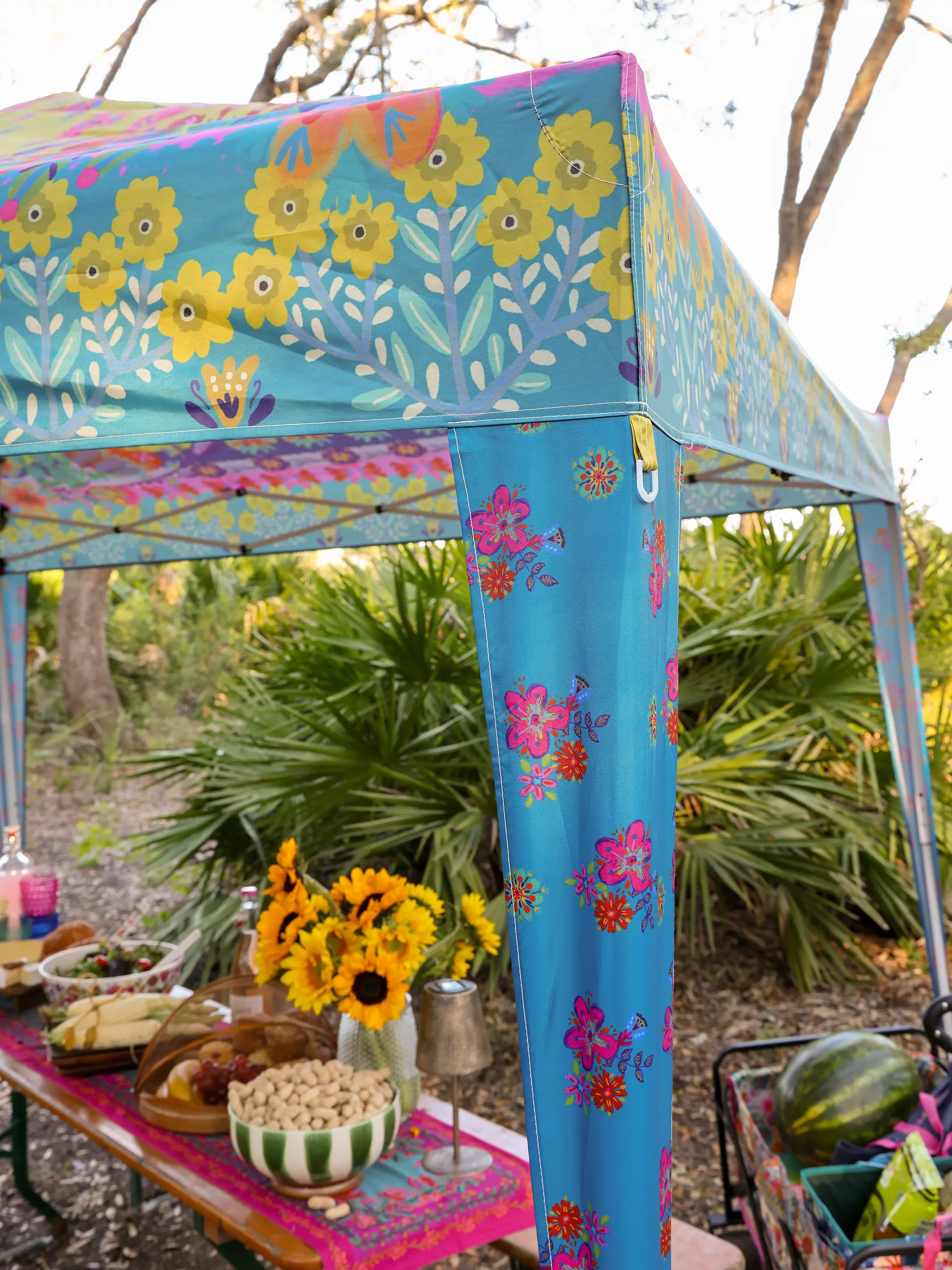 Live Happy Instant Canopy Tent - Dark Teal Floral - Image 3