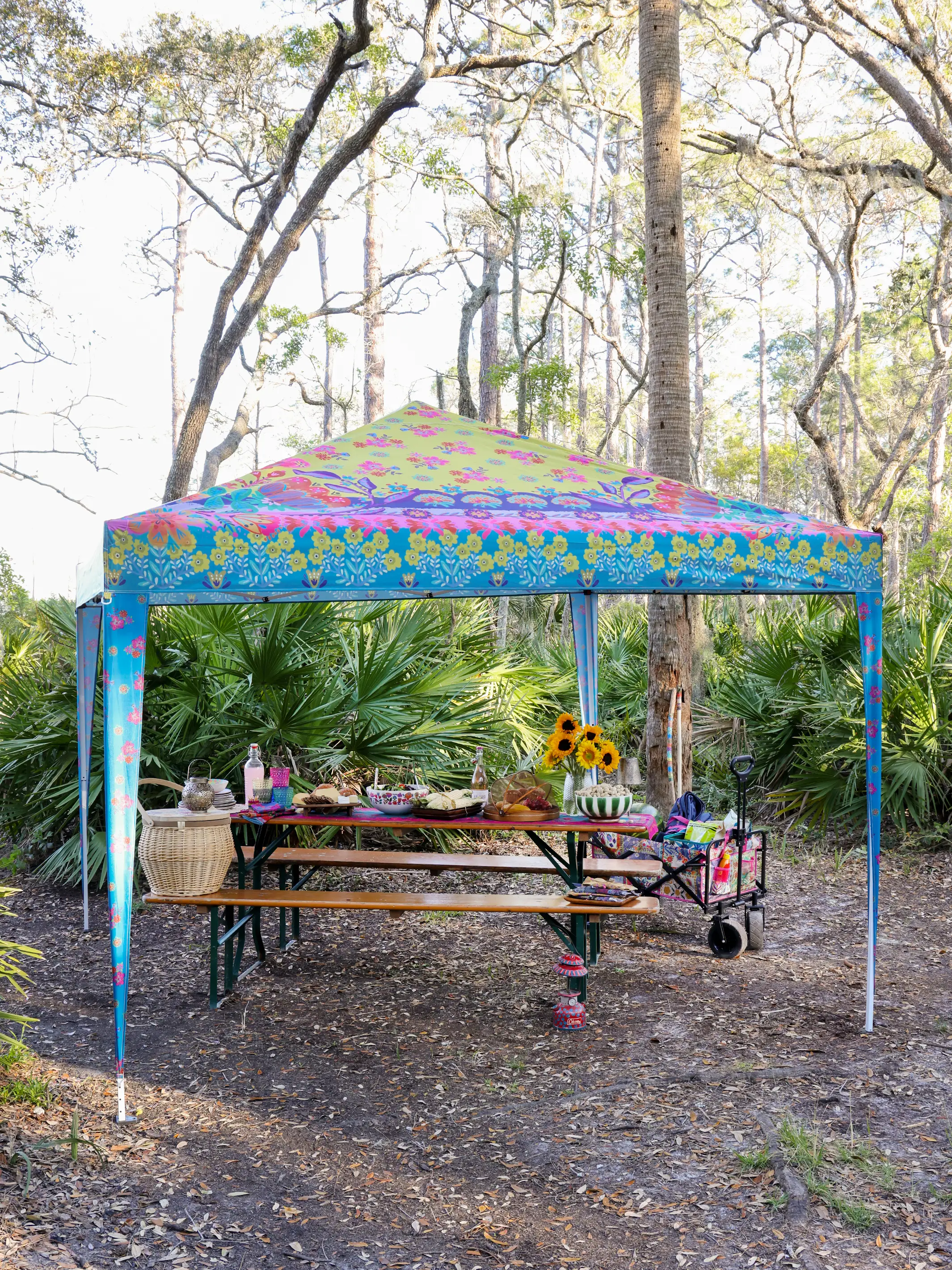 Live Happy Instant Canopy Tent - Dark Teal Floral - Image 4