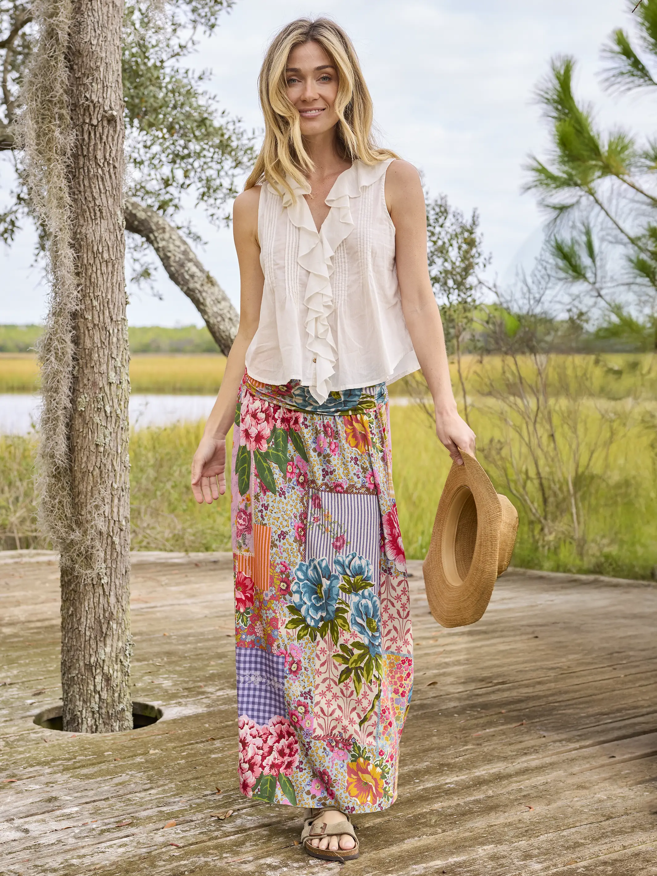 Live-In-It Knit "ButterSoft" Maxi Skirt - Vintage Treasure Pink - Image 2