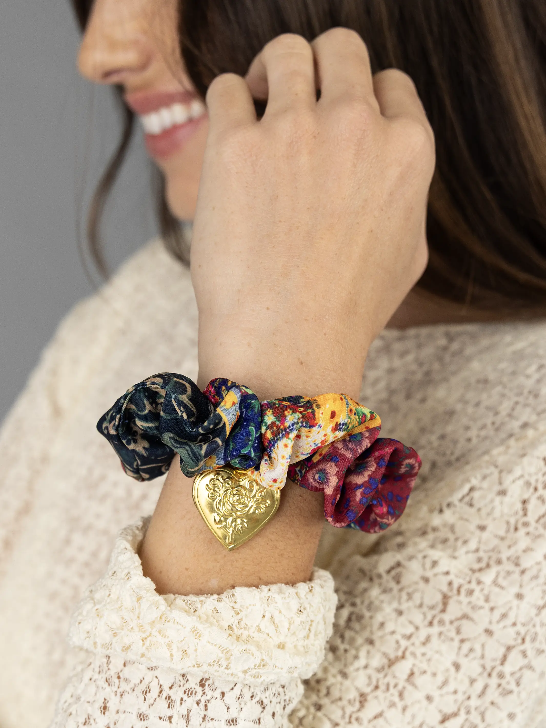 Locket Scrunchie - Bright Patchwork - Image 2