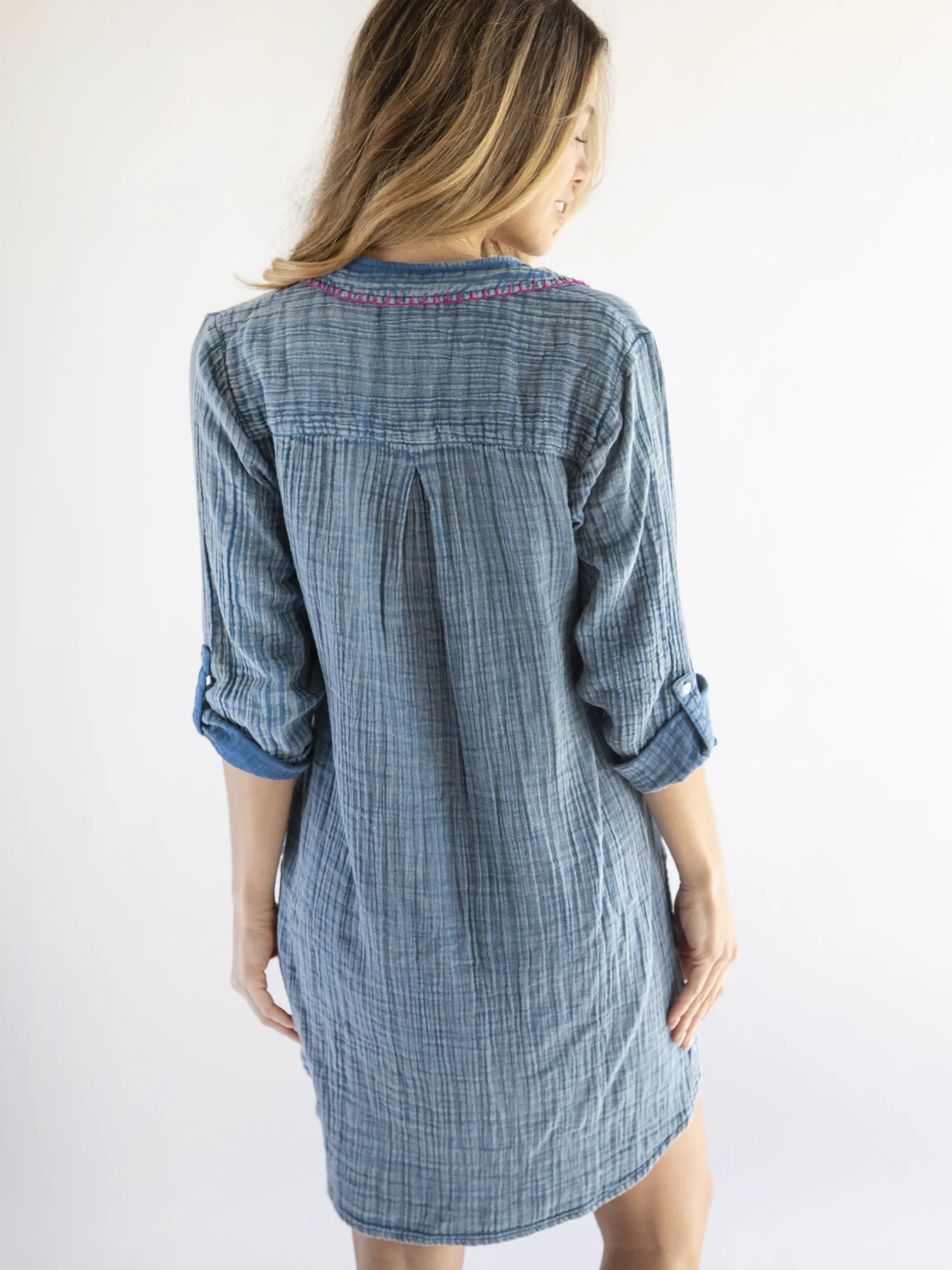Lola Shirt Dress - Denim Cotton - Image 3