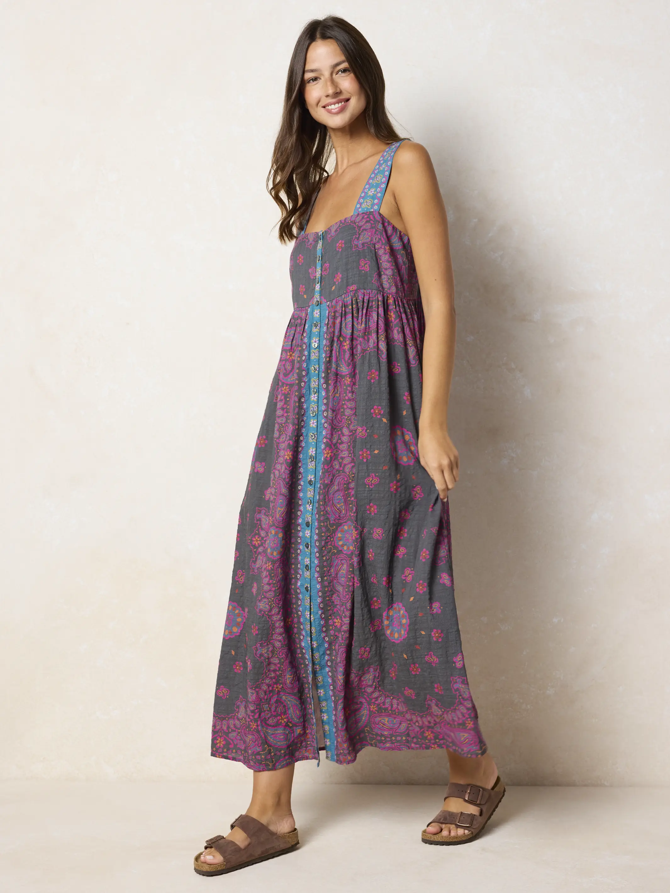 Lucy Maxi Dress - Brimfield Bandana Charcoal - Image 4