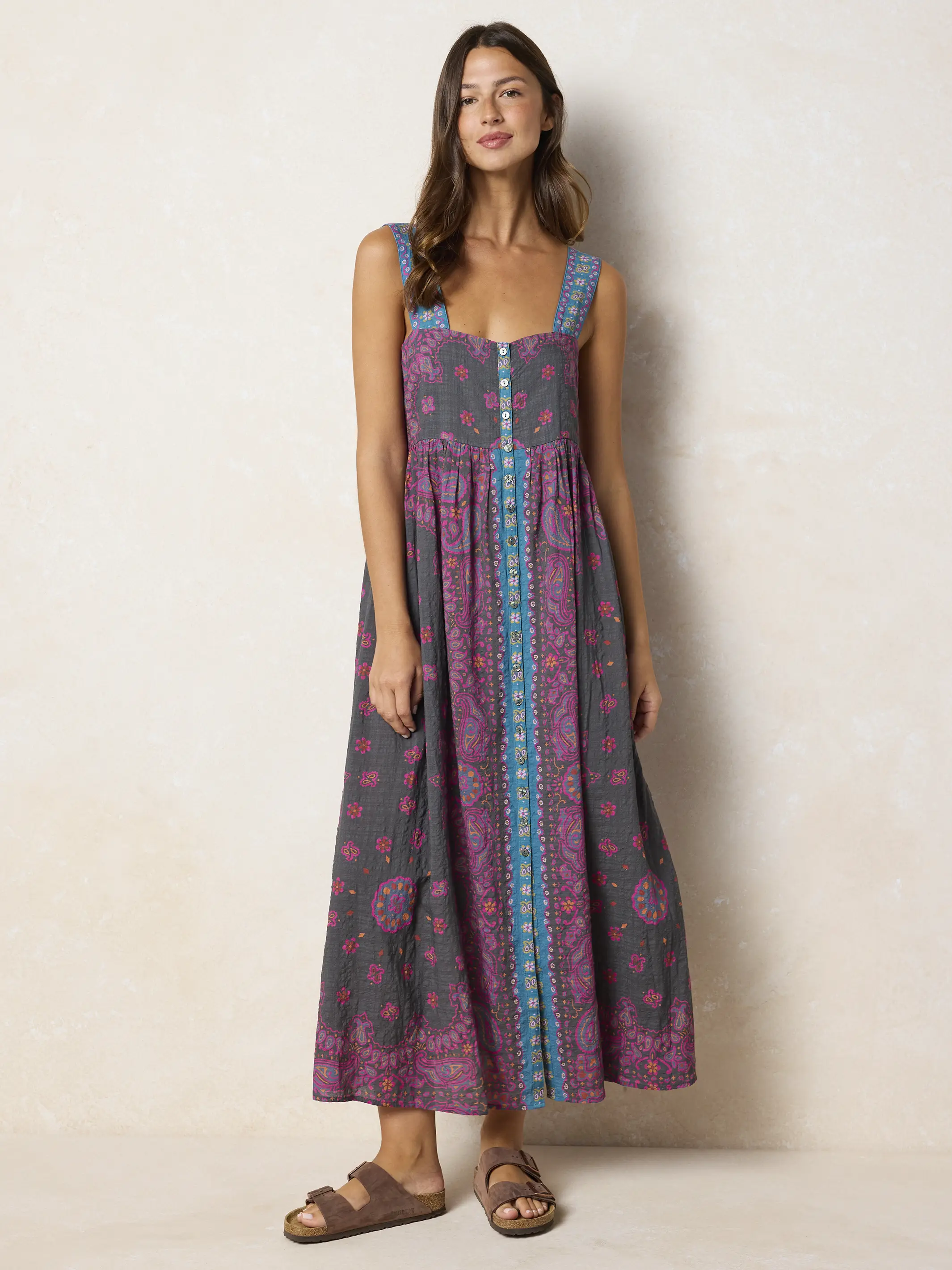 Lucy Maxi Dress - Brimfield Bandana Charcoal - Image 5