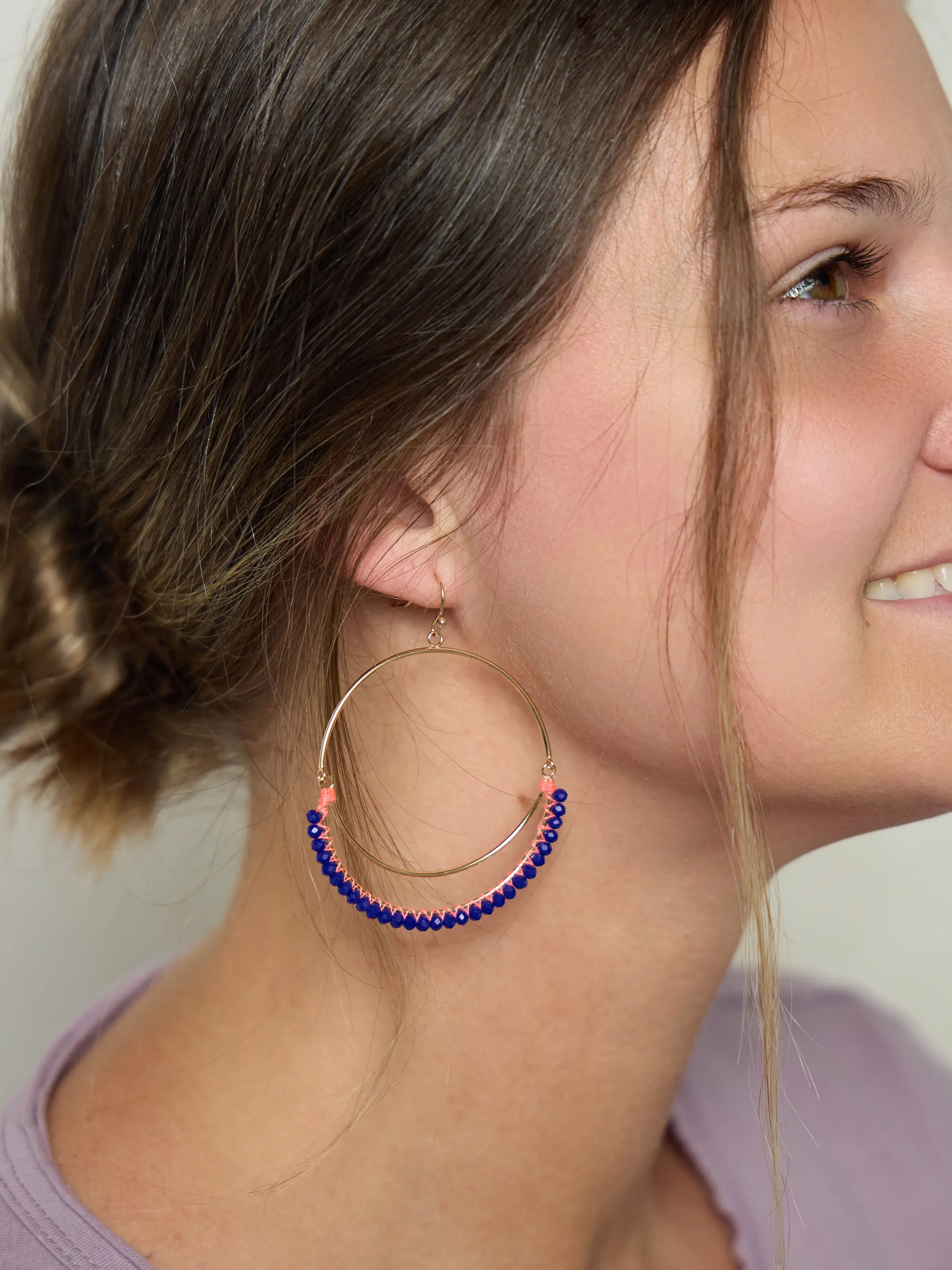 Luna Earrings - Coral - Image 2
