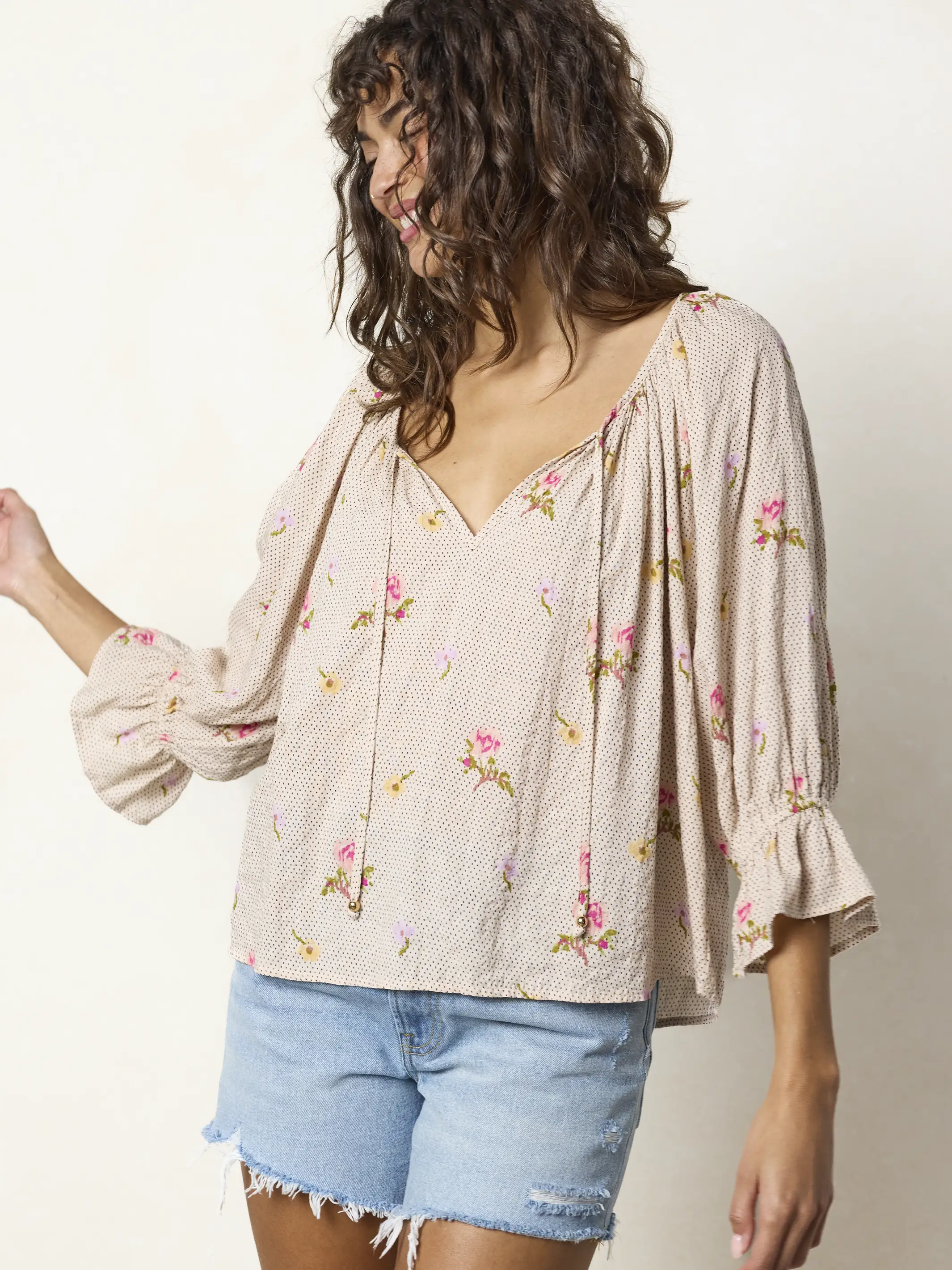 Magnolia Top - Pin Dot Prairie Cream - Image 2