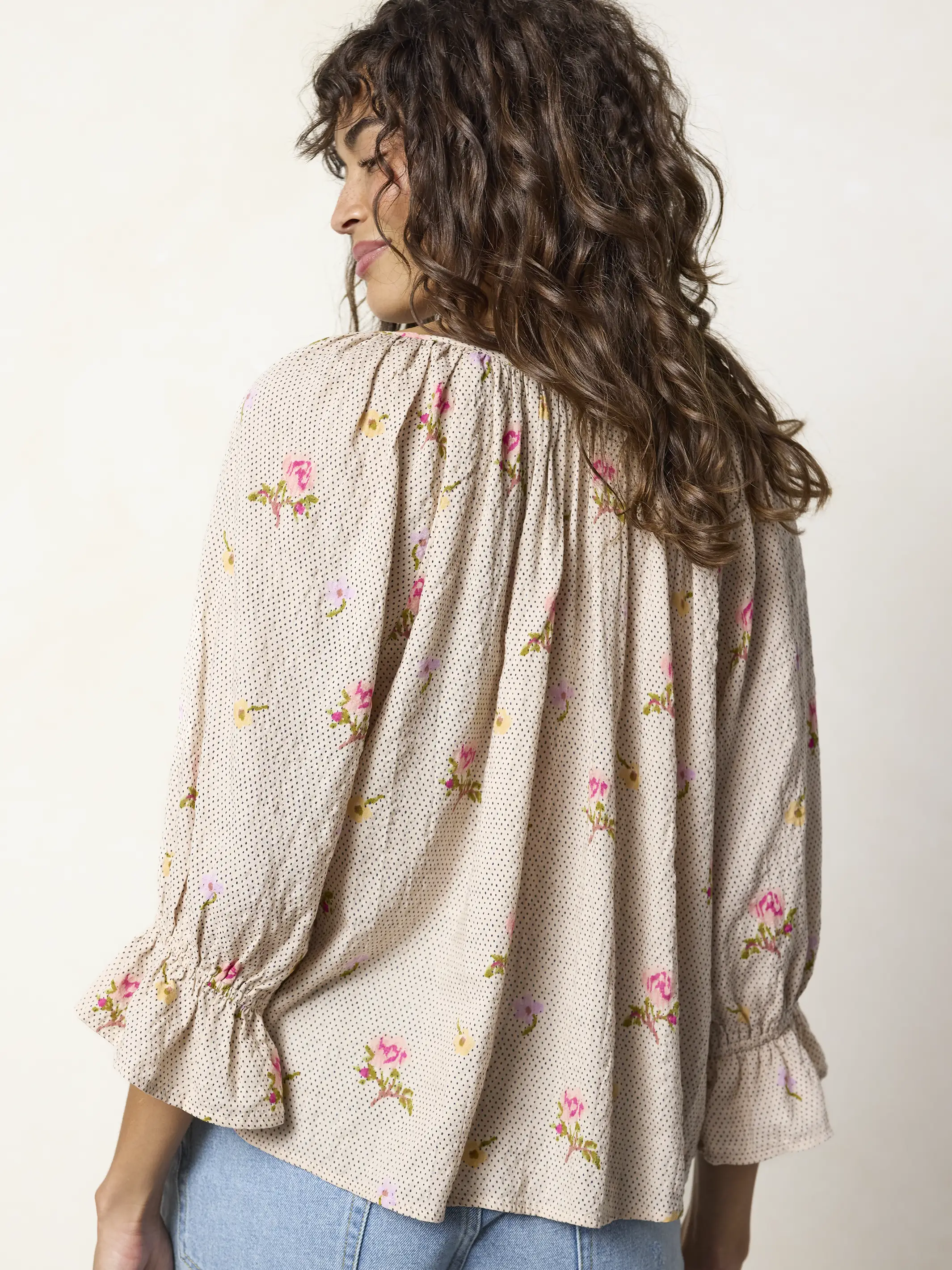 Magnolia Top - Pin Dot Prairie Cream - Image 3