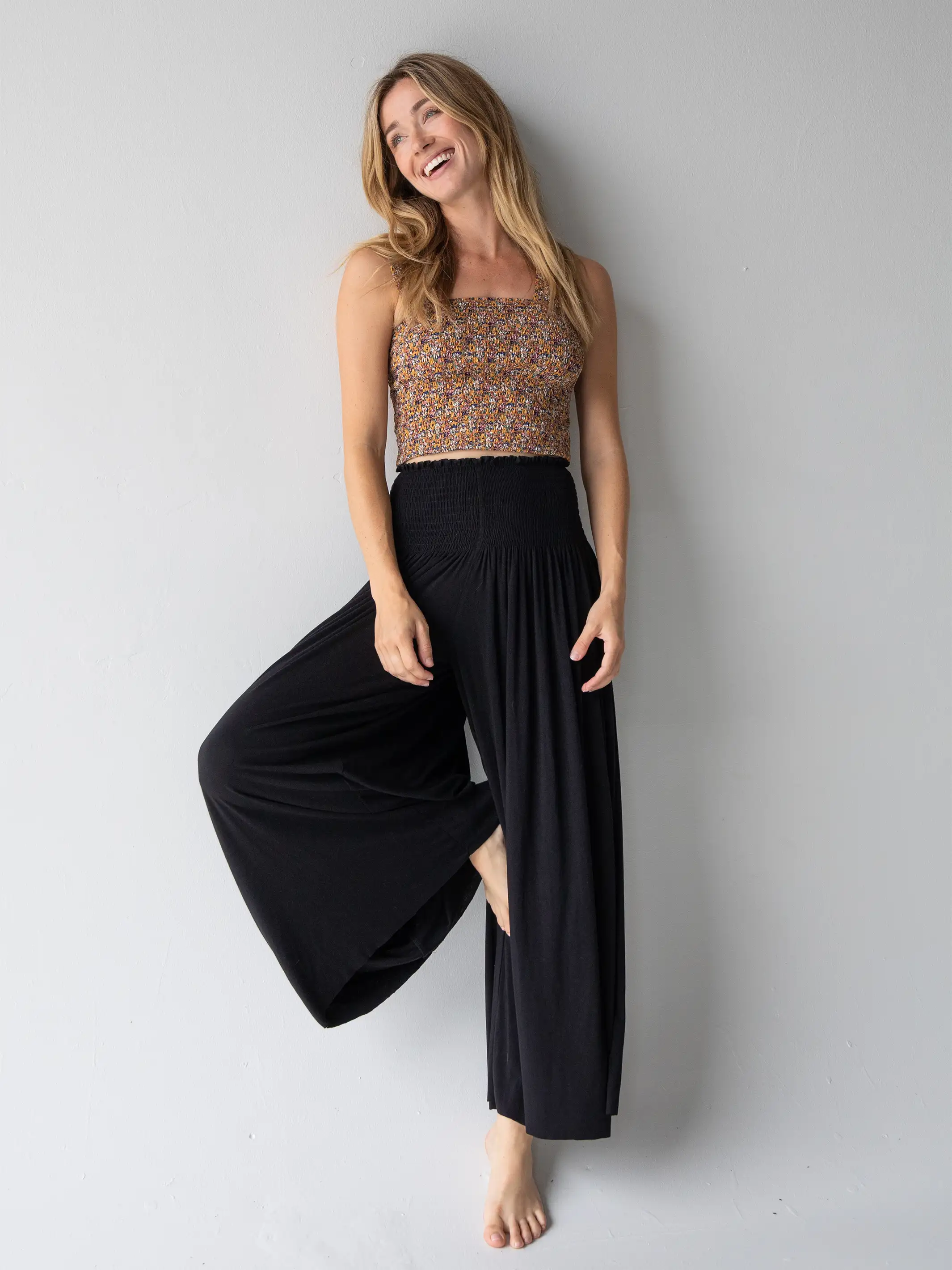 Make A Move "ButterSoft" Knit Palazzo Pants - Black - Image 2