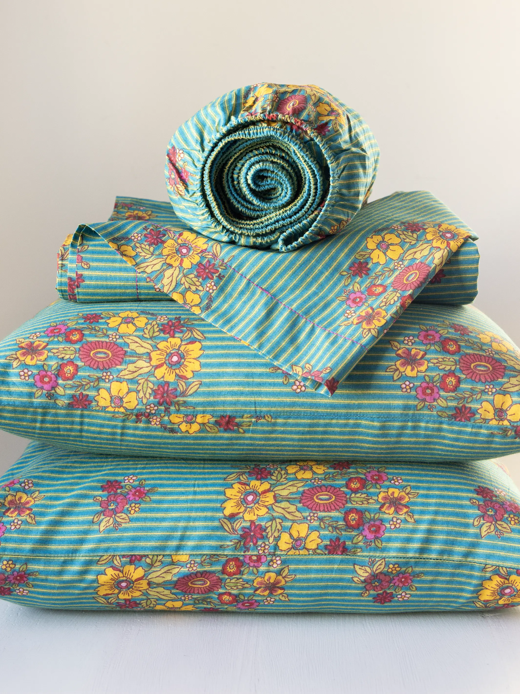 Mix & Match Cotton Fitted Sheet - Jaipur Stripe - Image 5