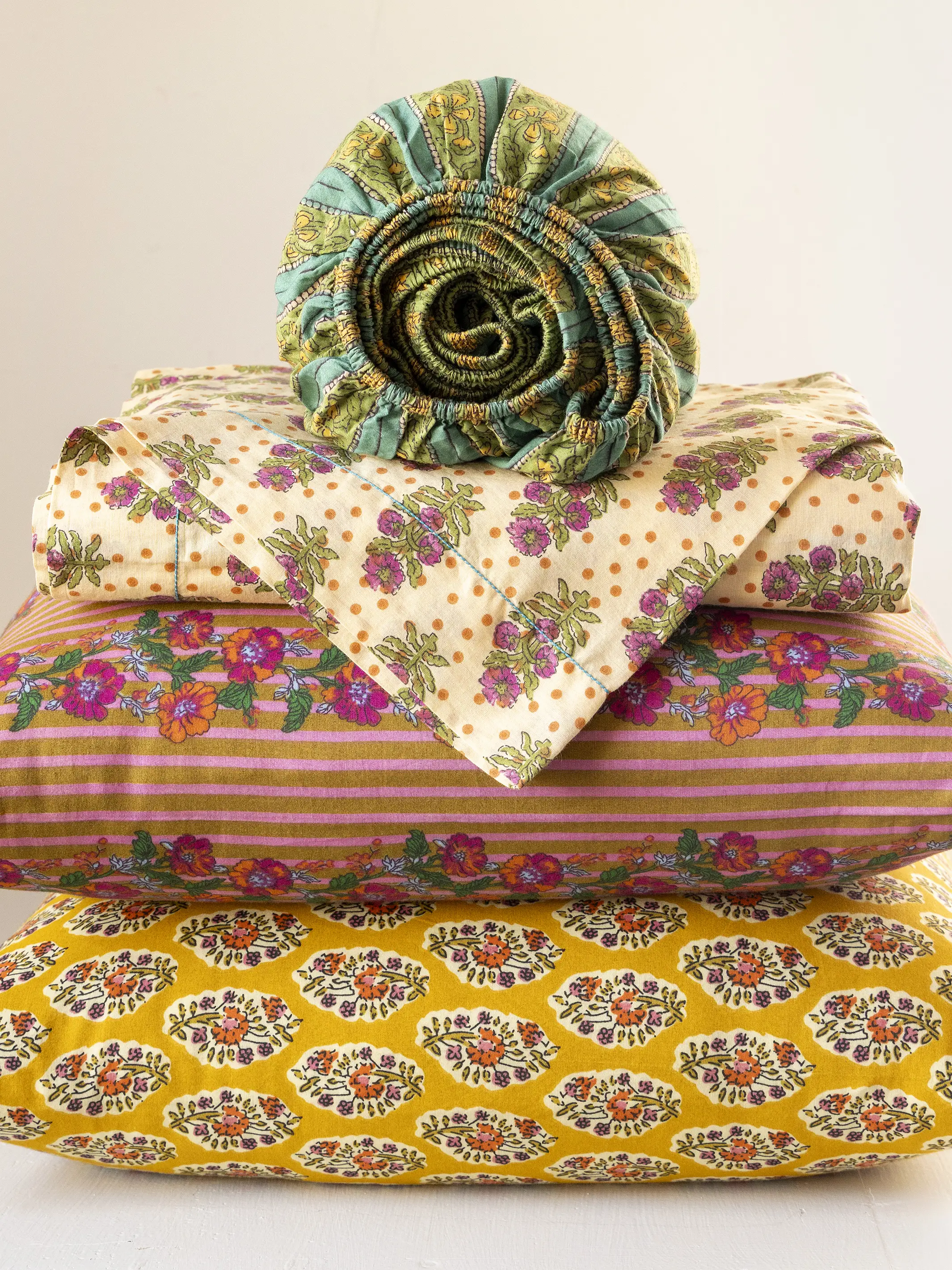 Mix & Match Cotton Fitted Sheet - Rust Polka Dot - Image 2