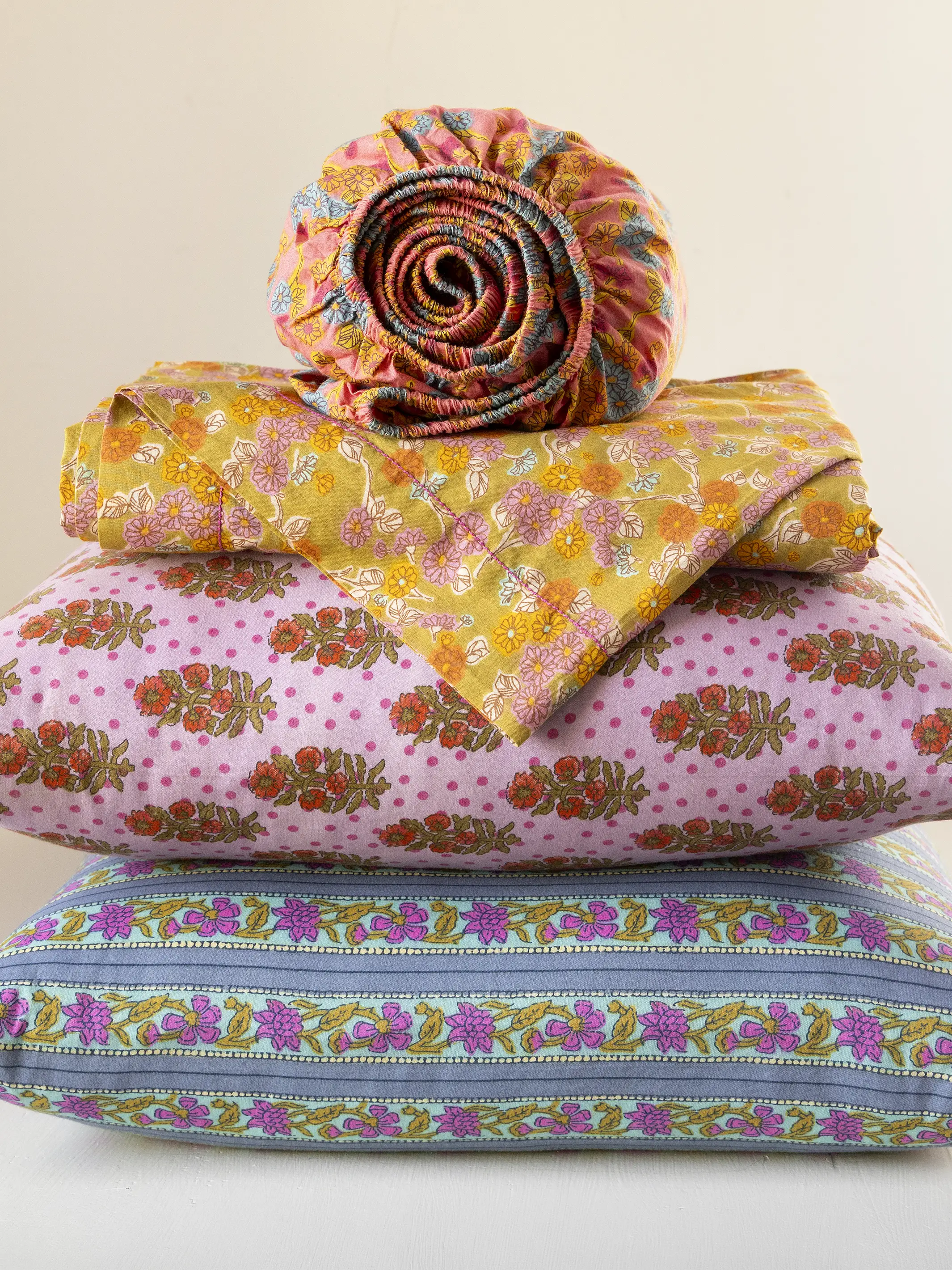 Mix & Match Cotton Flat Sheet - Olive Daisy Toss - Image 5
