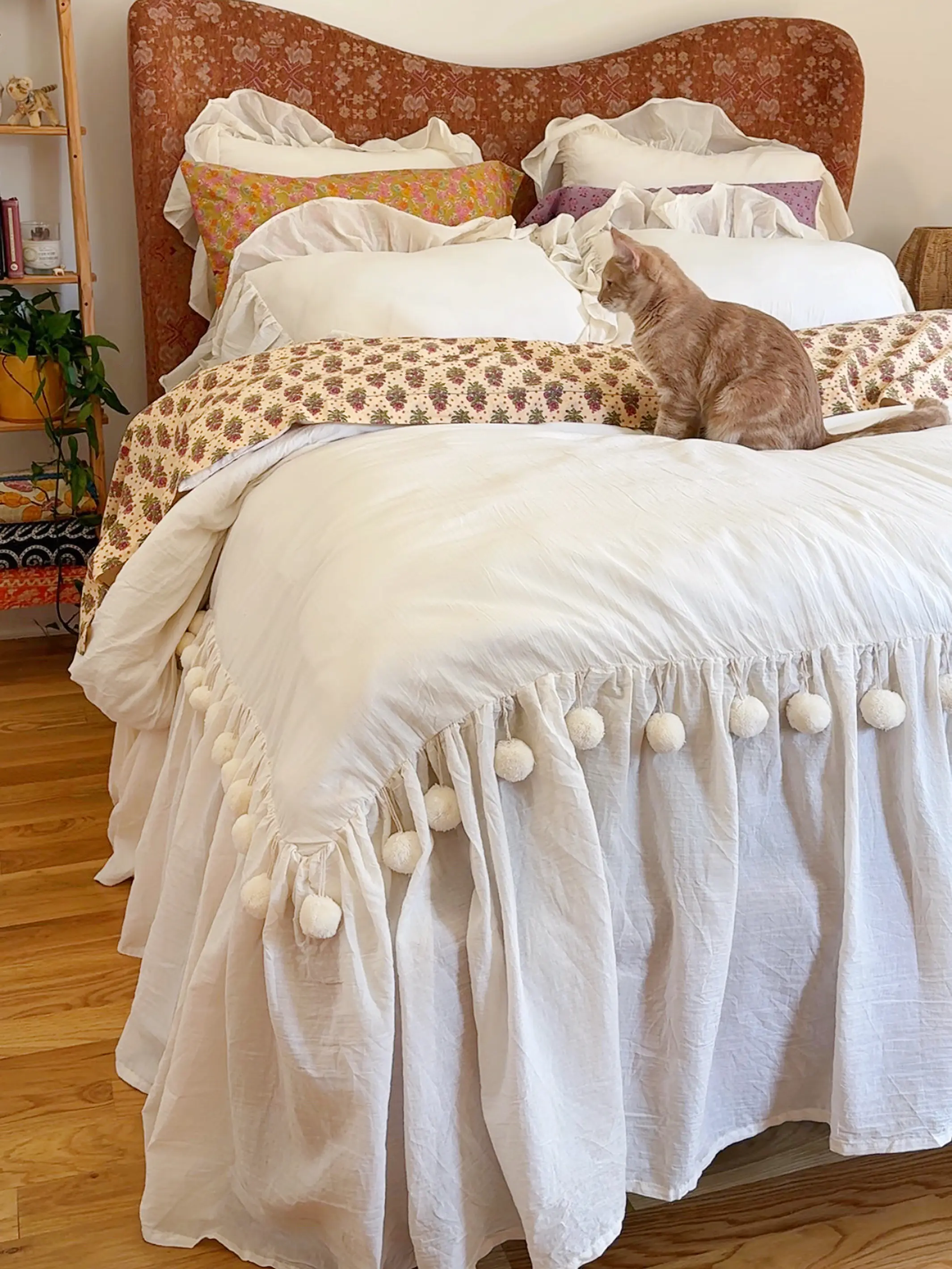 Mix & Match Cotton Flat Sheet - Rust Polka Dot - Image 2