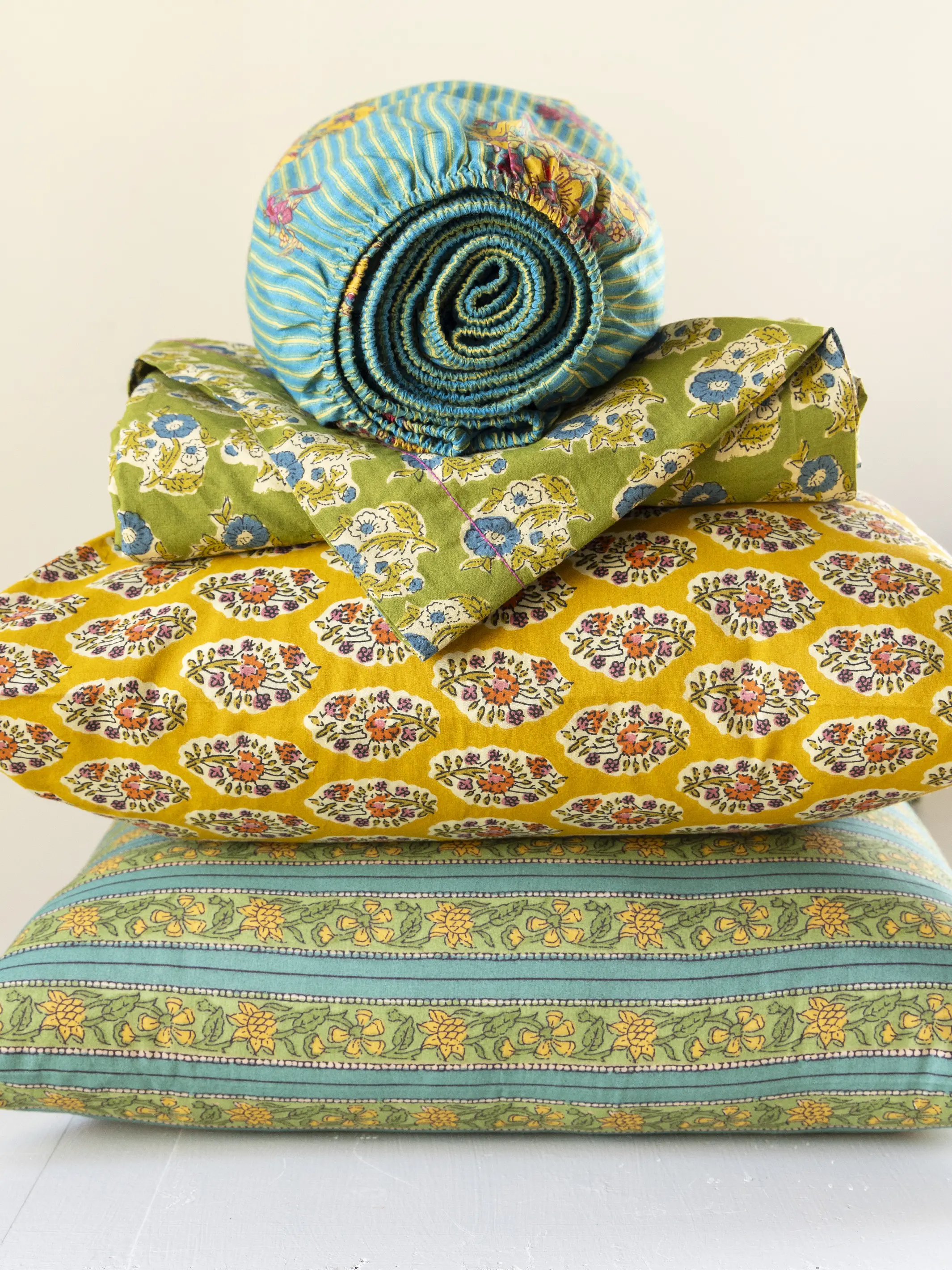 Mix & Match Cotton Flat Sheet - Teal Vines - Image 4