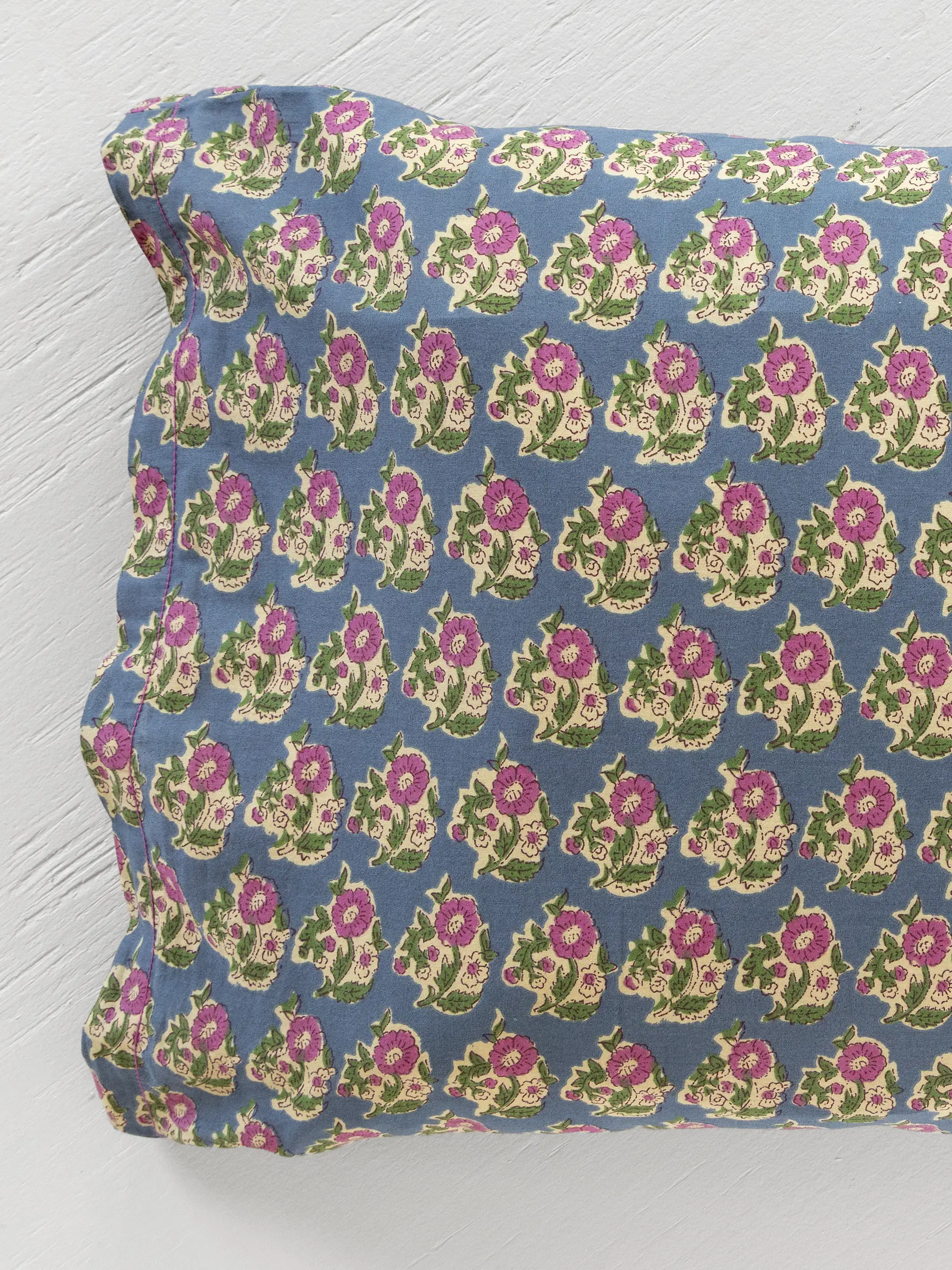 Mix & Match Cotton Pillowcase, Single - Denim Fields - Image 3