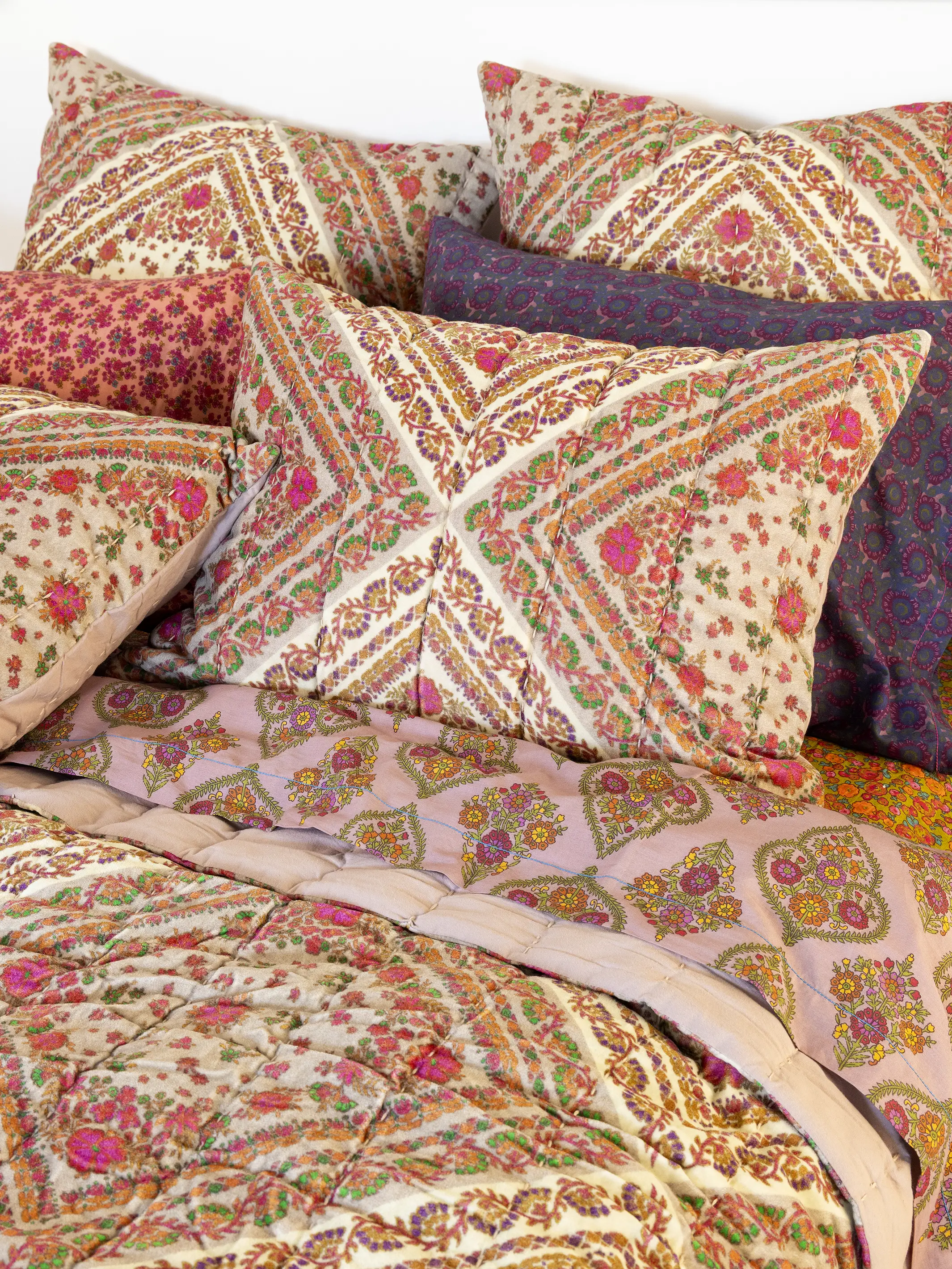 Mix & Match Cotton Pillowcase, Single - Plum Dahlia - Image 3
