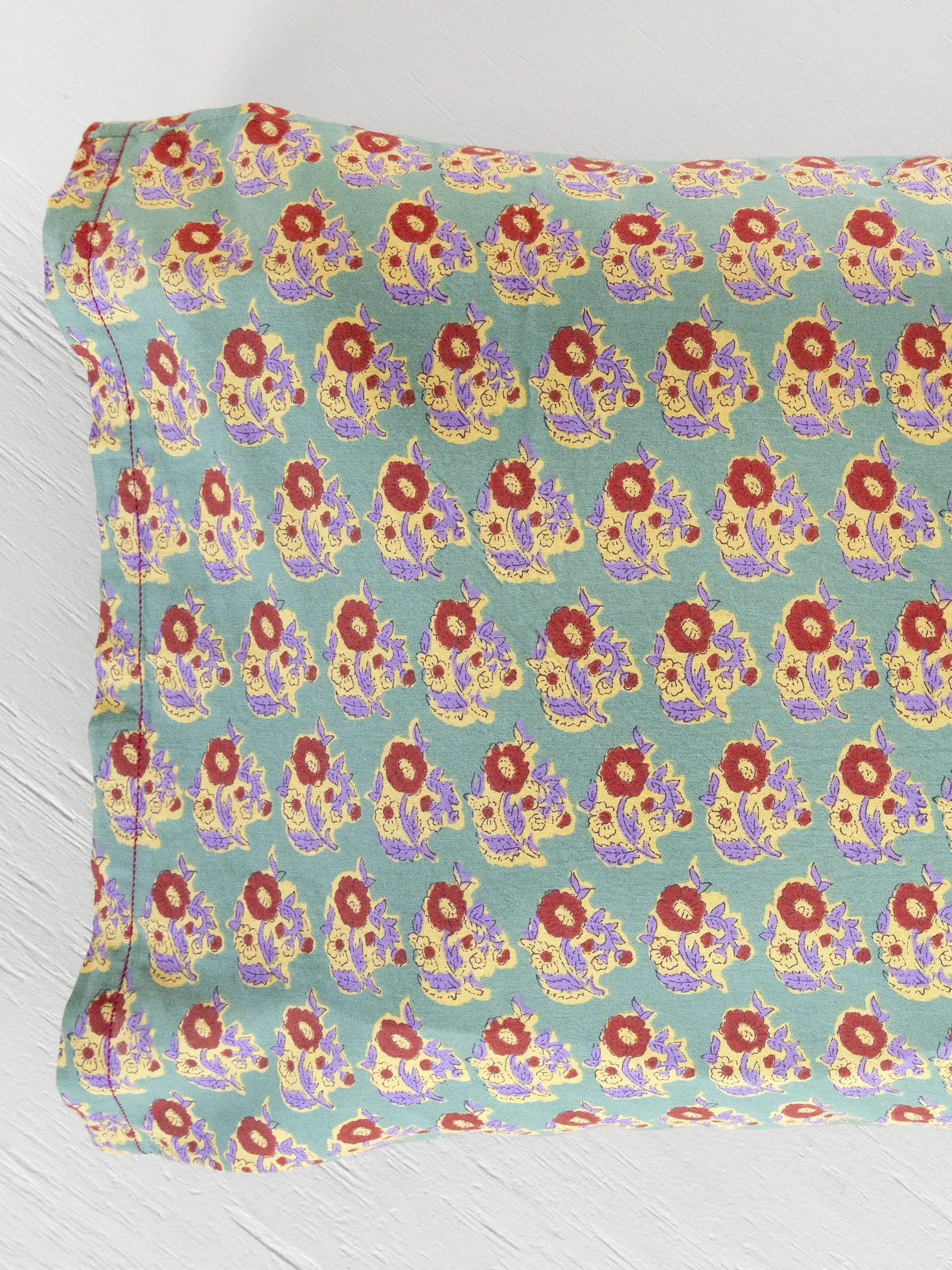 Mix & Match Cotton Pillowcase, Single - Teal Fields - Image 4