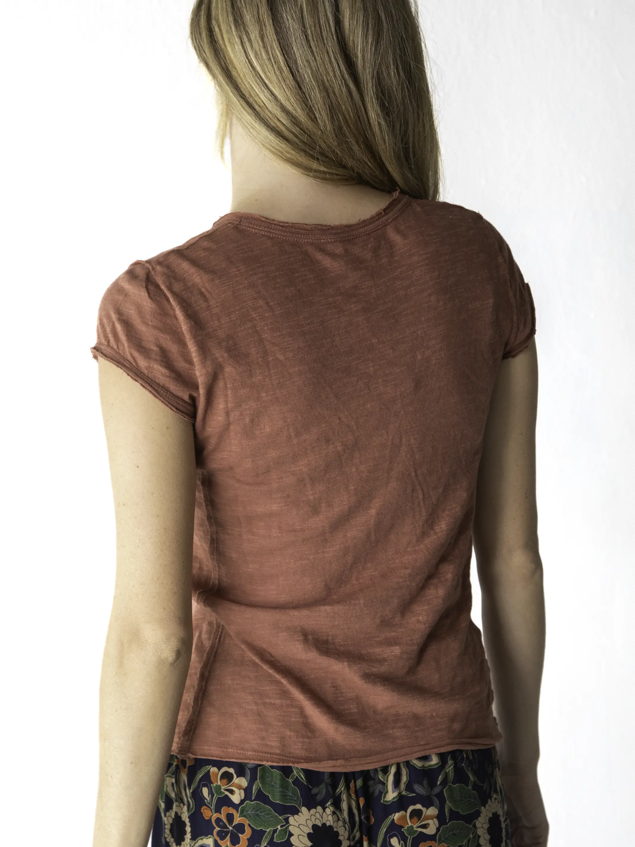 Molly Cotton Tee Shirt - Rust - Image 2