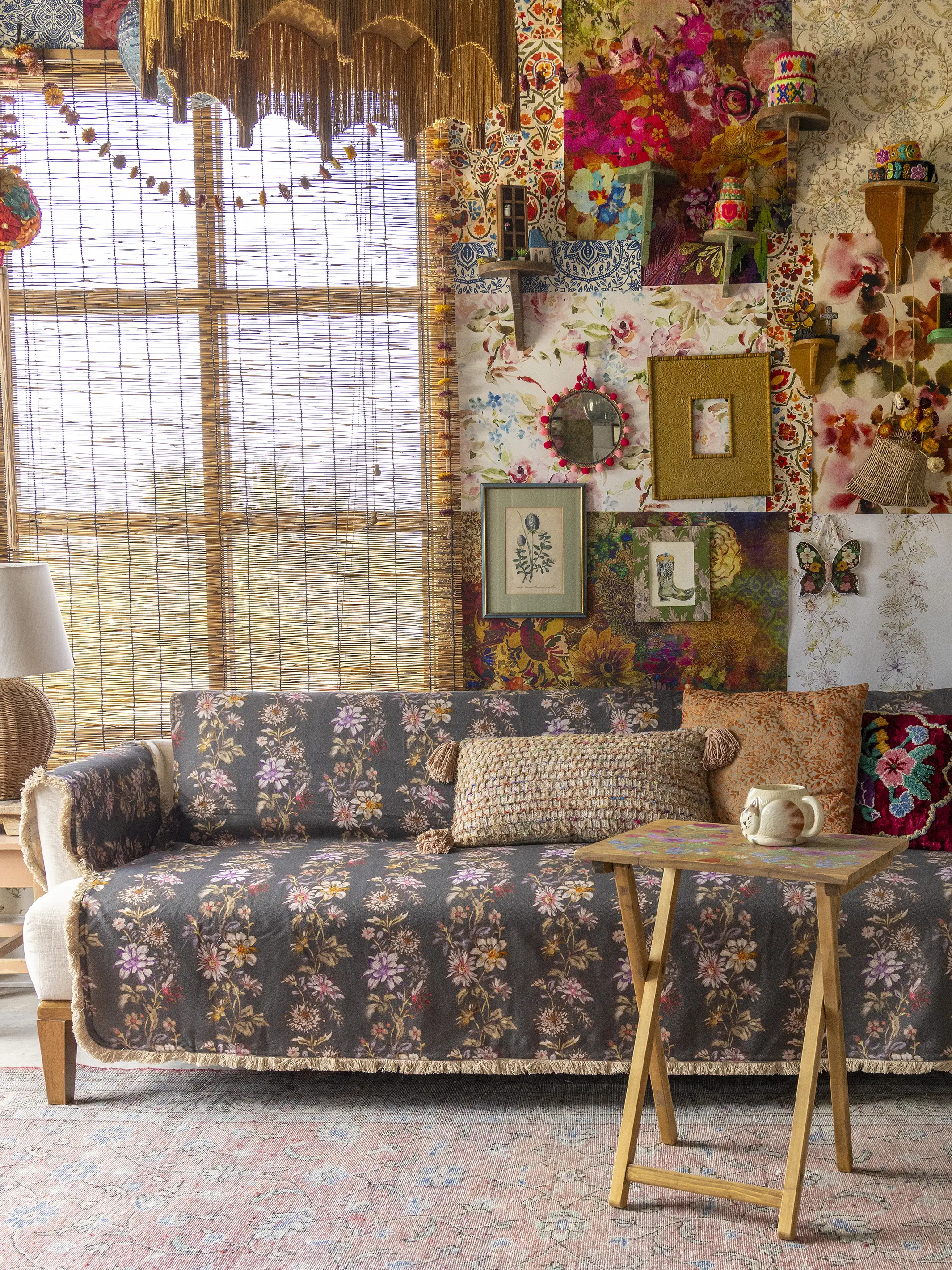 Mom's Favorite Sofa Cover - Chocolate Dahlia Rows - Image 2
