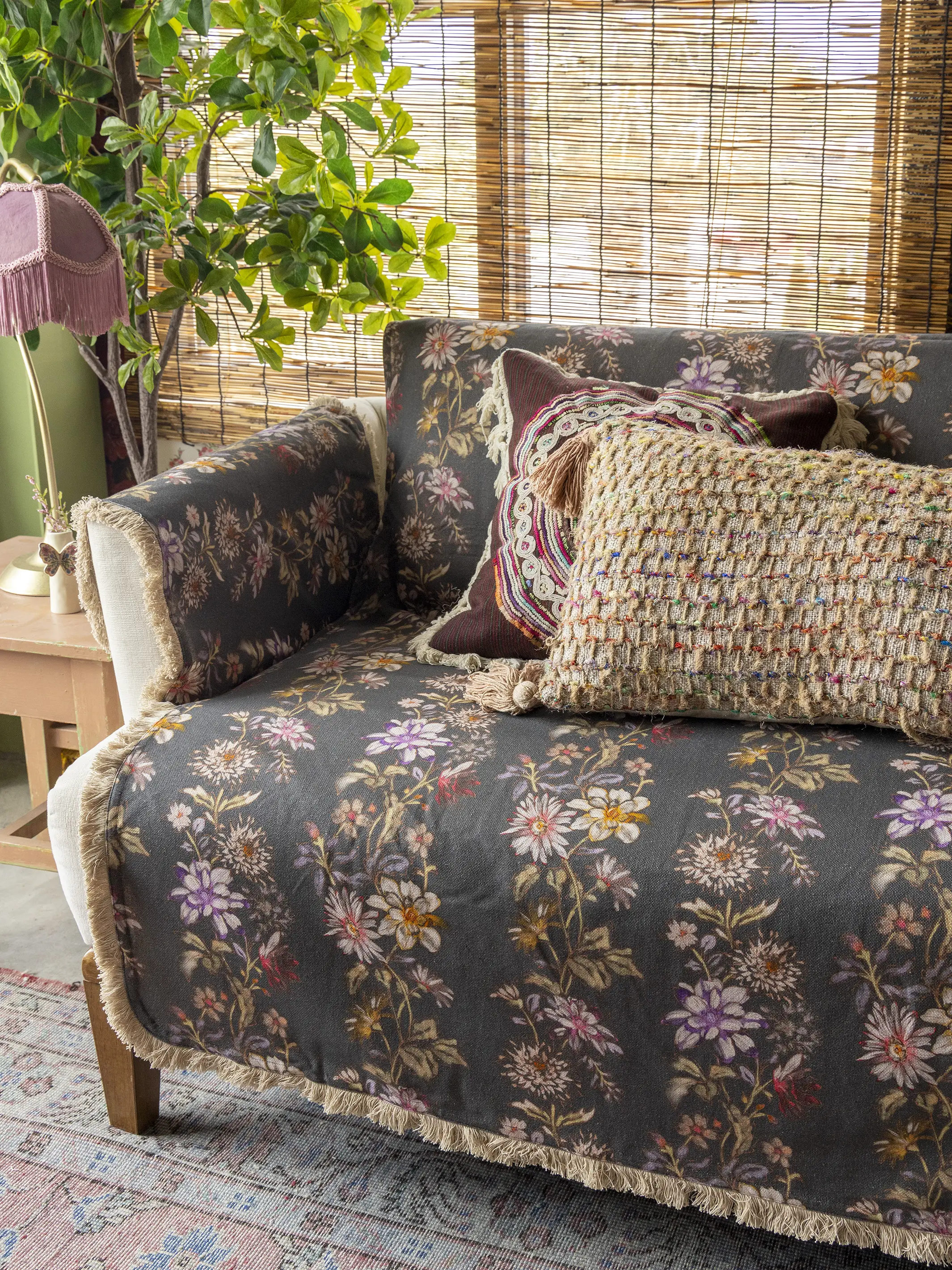 Mom's Favorite Sofa Cover - Chocolate Dahlia Rows - Image 3