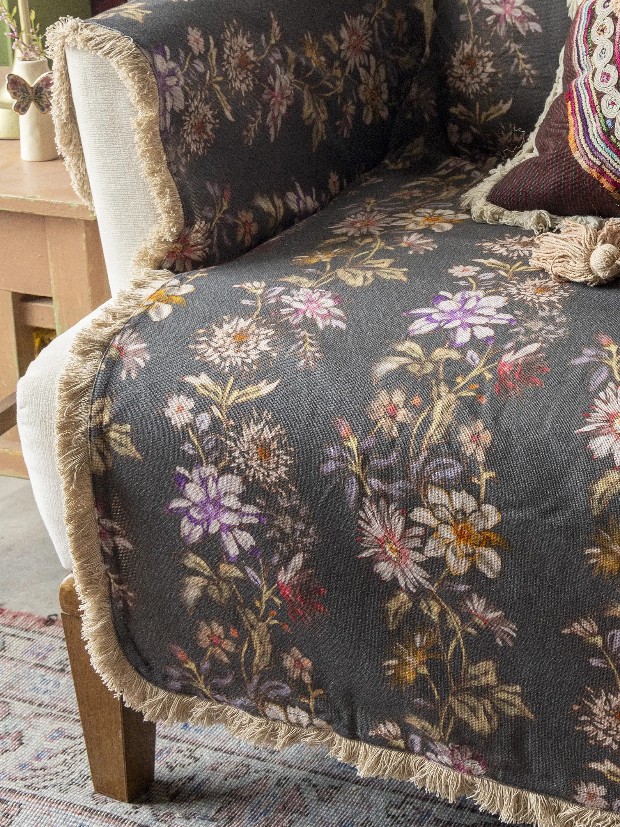 Mom's Favorite Sofa Cover - Chocolate Dahlia Rows - Image 4