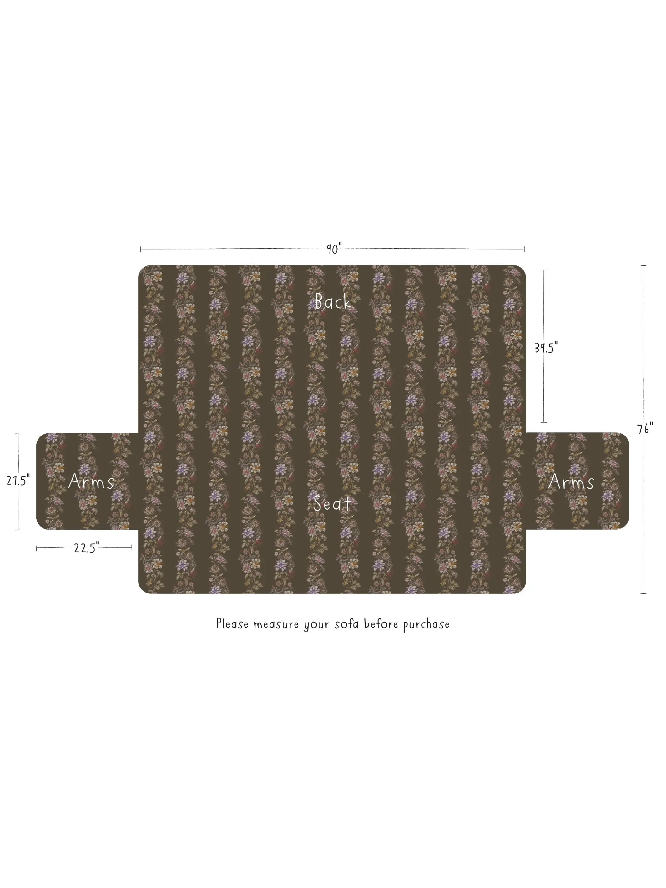 Mom's Favorite Sofa Cover - Chocolate Dahlia Rows - Image 5