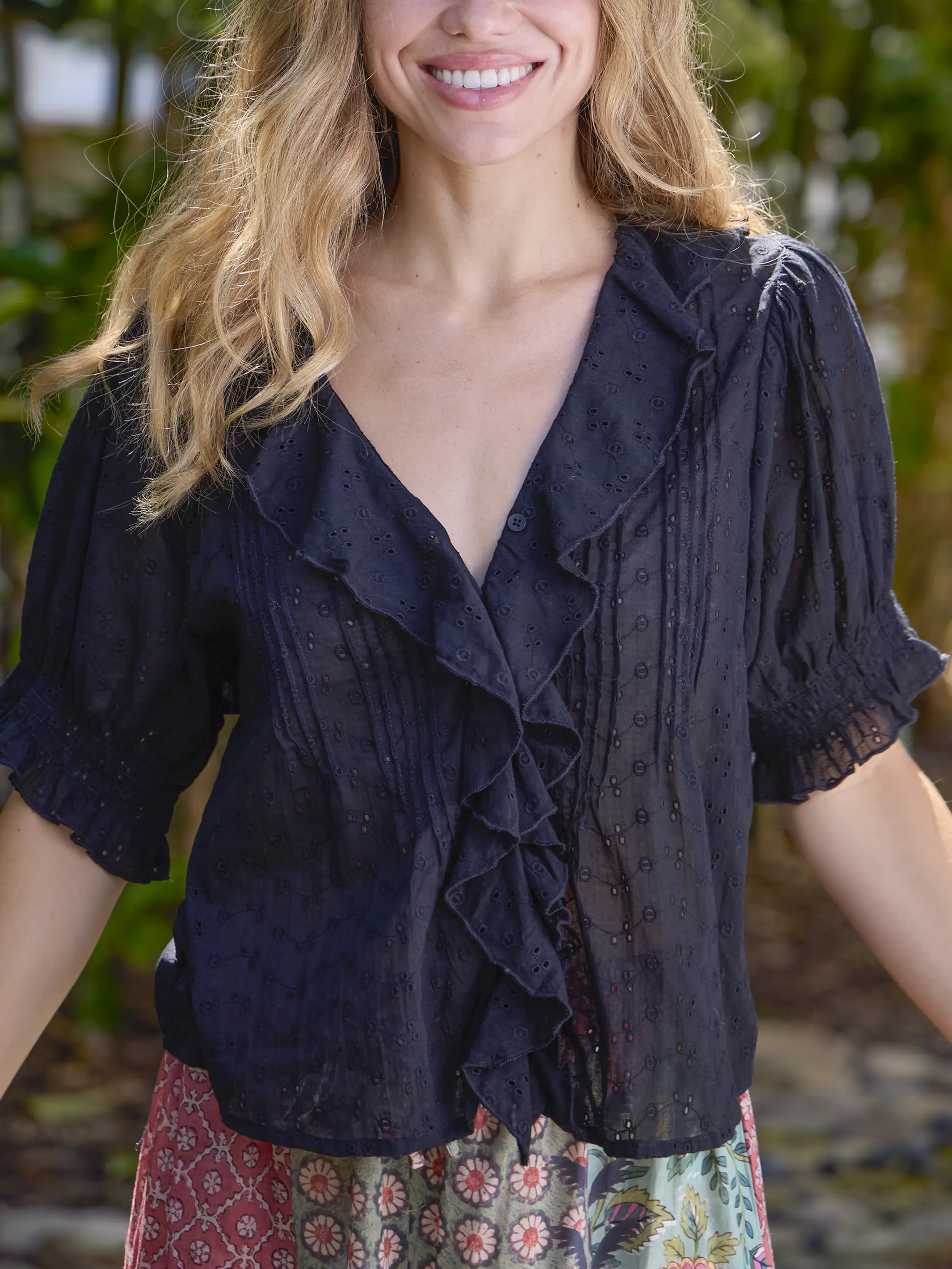 My Favorite Cotton Top - Black Eyelet - Image 5