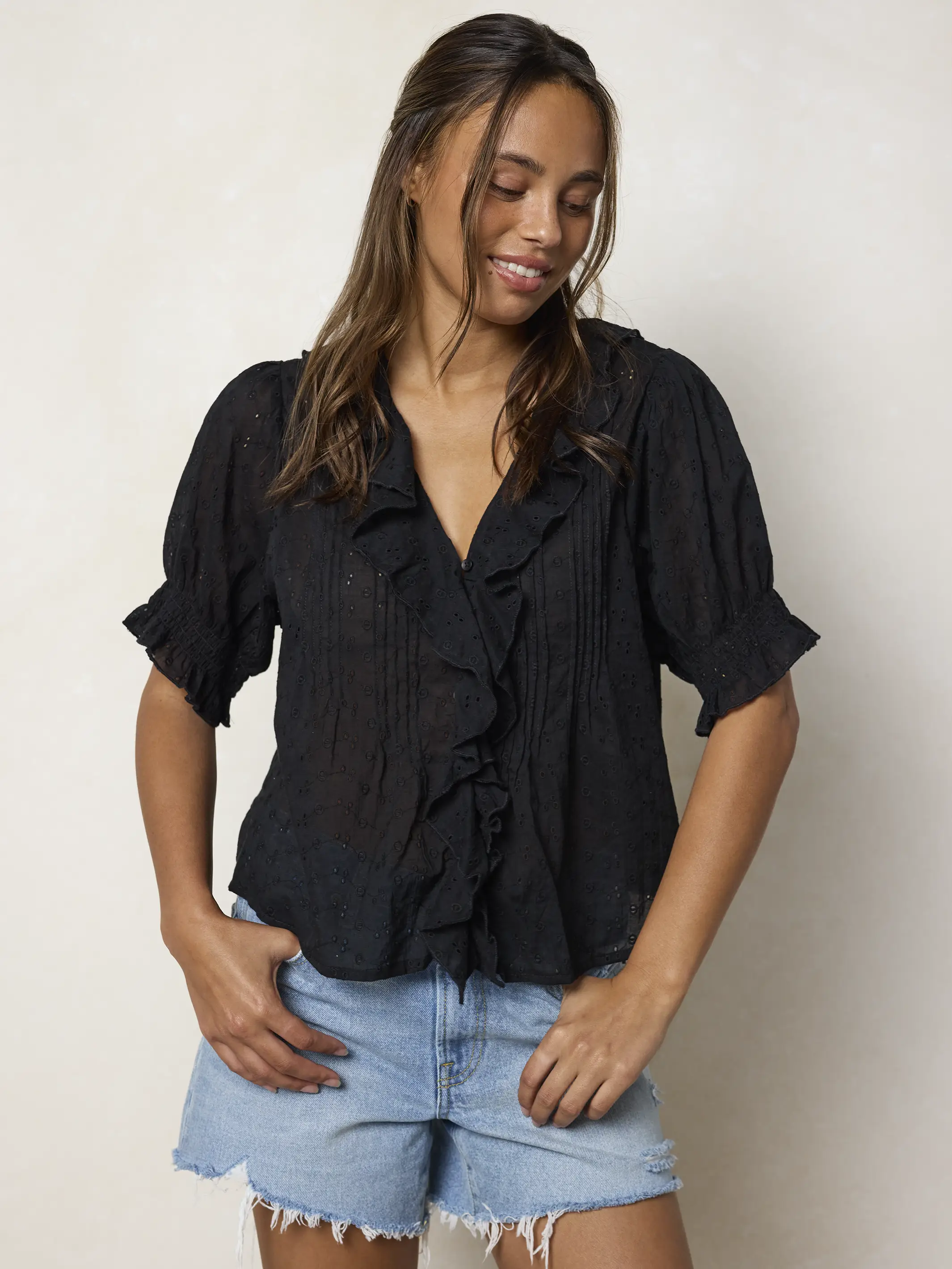 My Favorite Cotton Top - Black Eyelet - Image 7