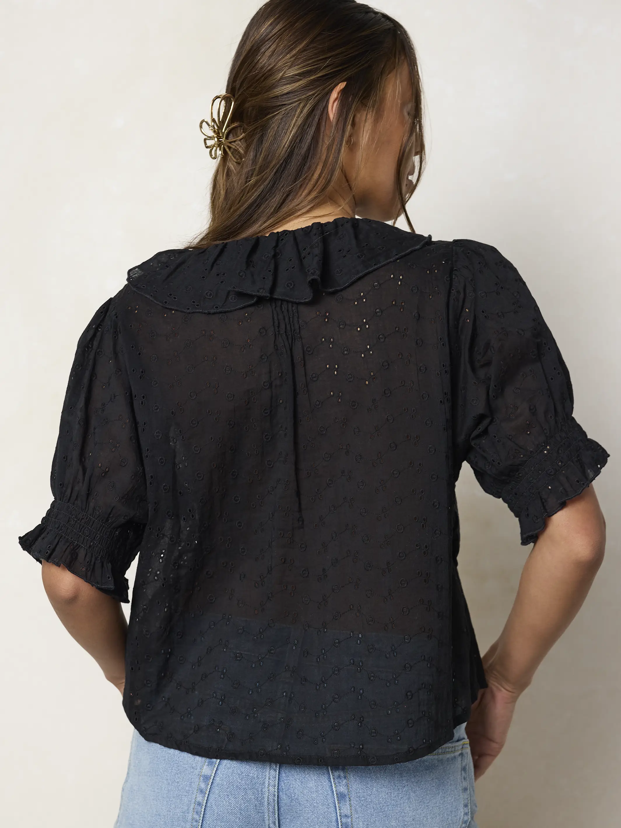 My Favorite Cotton Top - Black Eyelet - Image 8