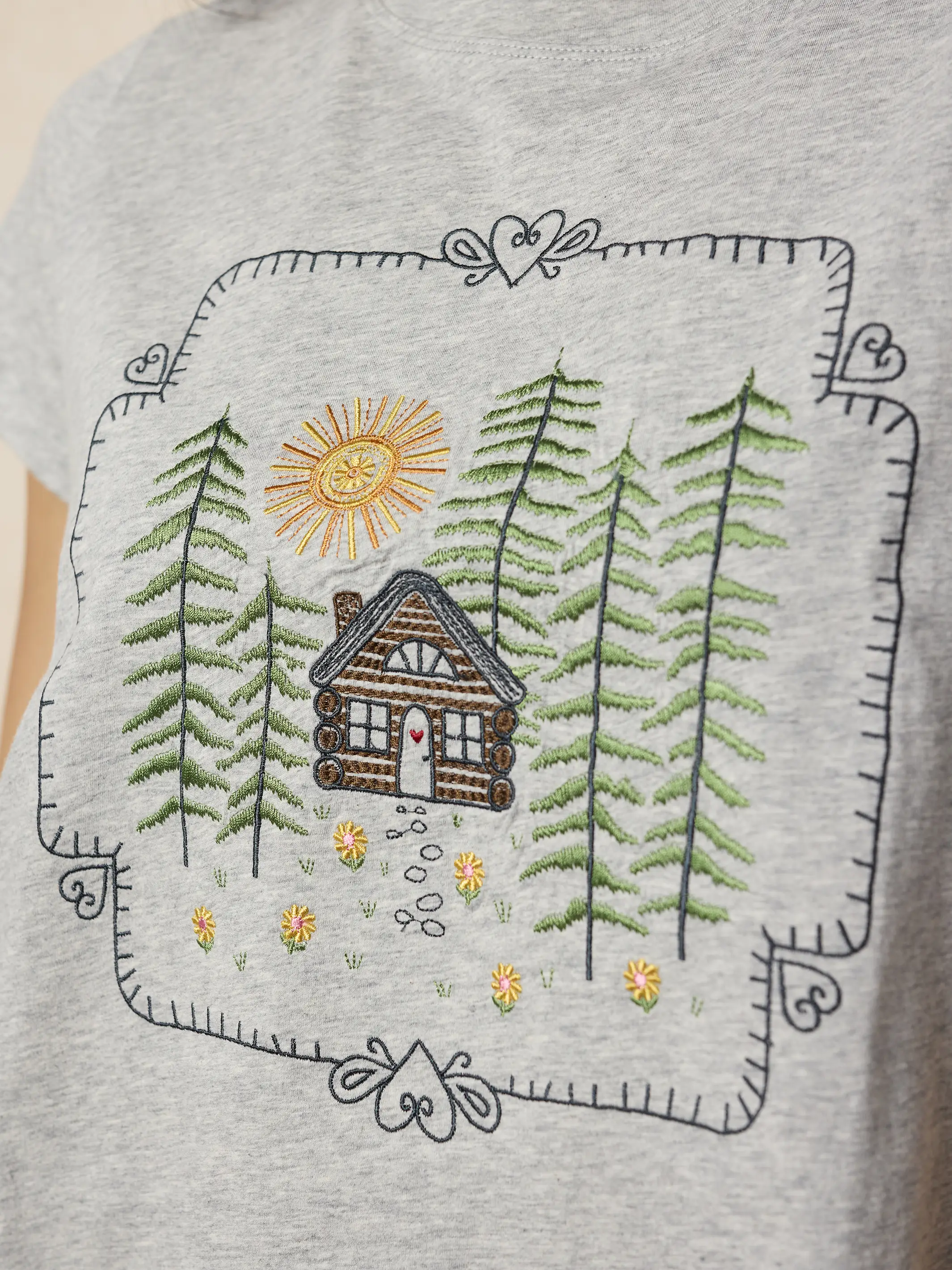 Noah Embroidered Cotton Tee - Cabin - Image 3