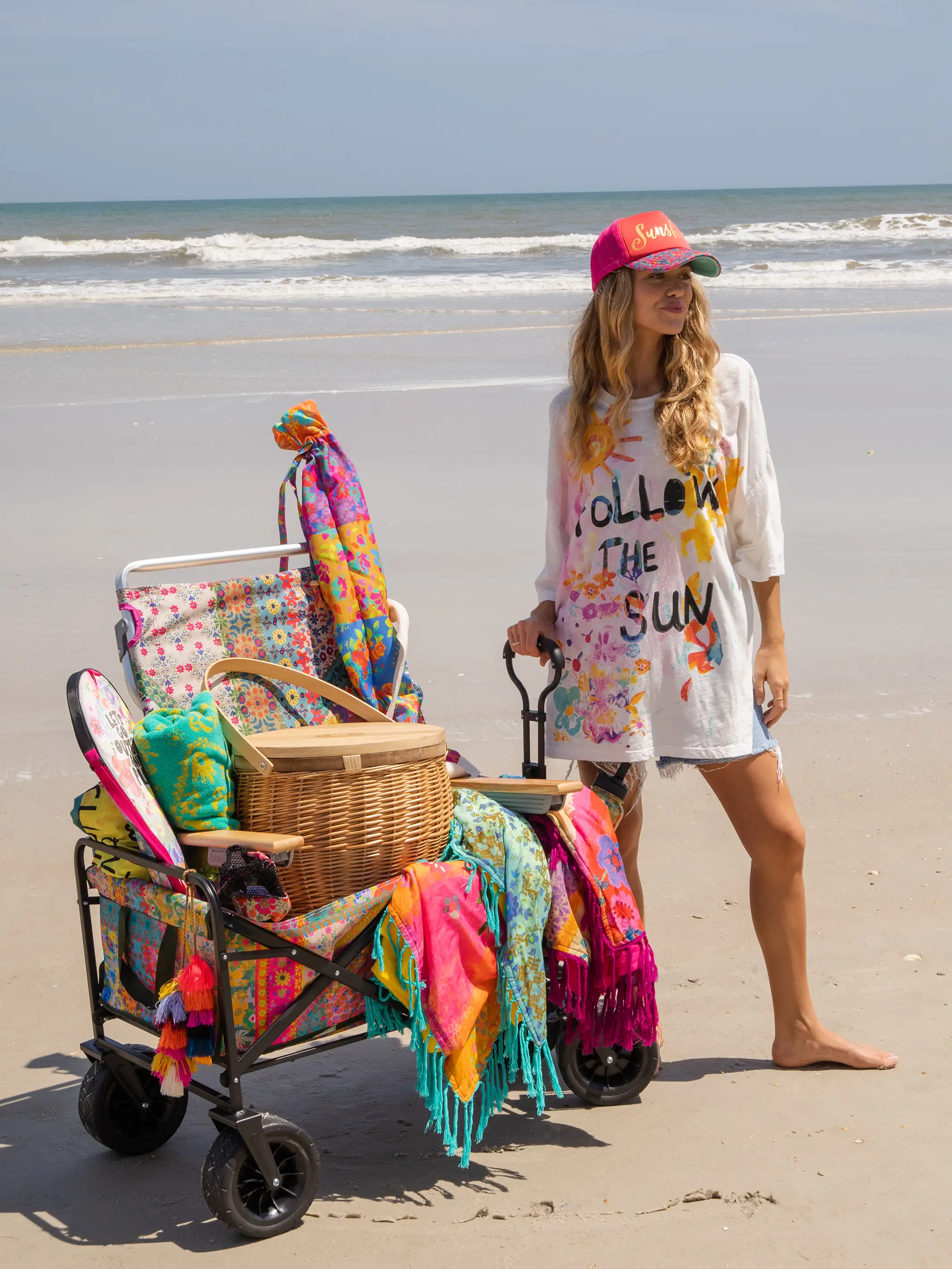 One Size Cotton Easy Tee - Follow The Sun White - Image 4
