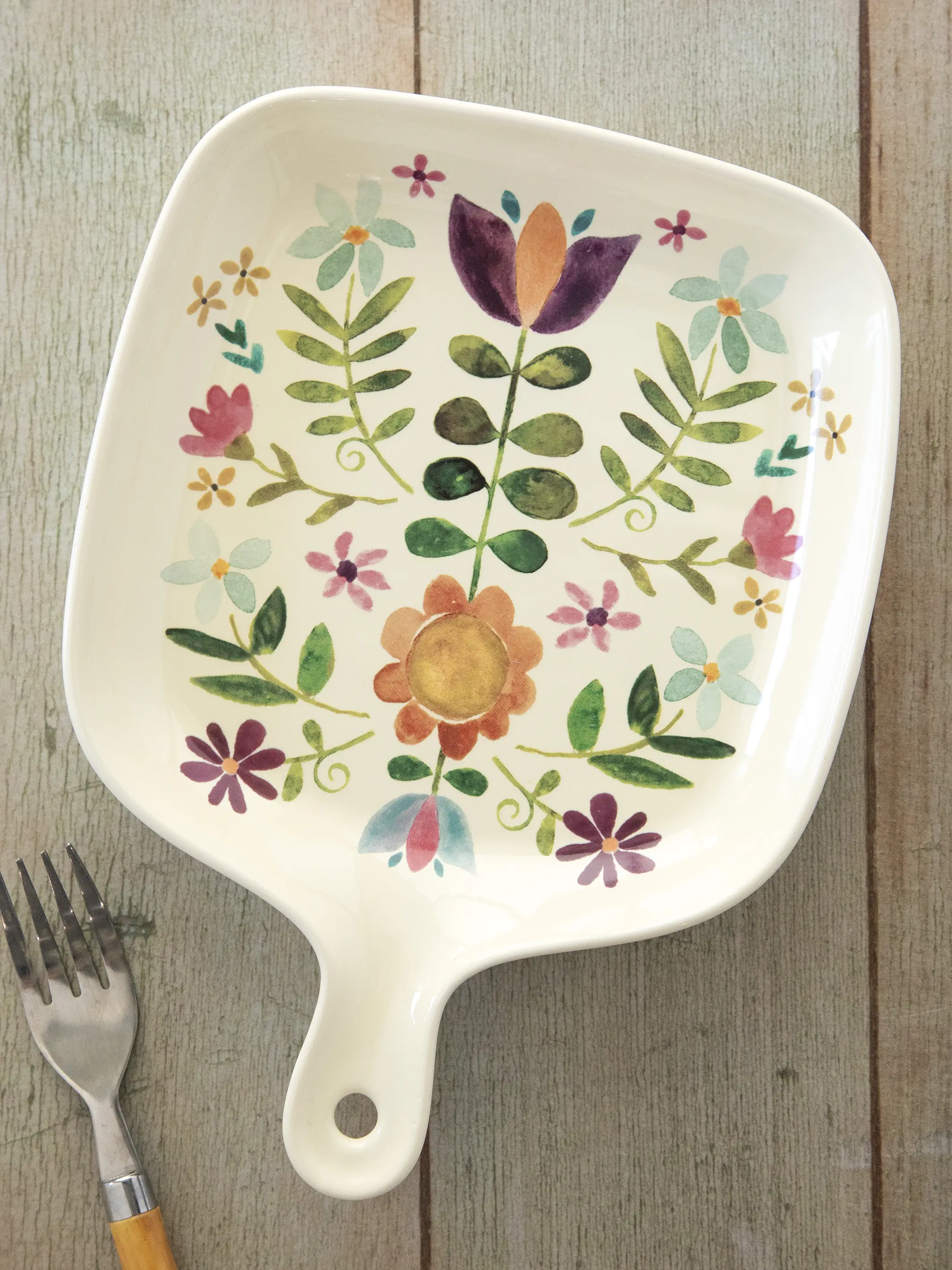 Oven To Table Plate - Folk Flower - Image 2